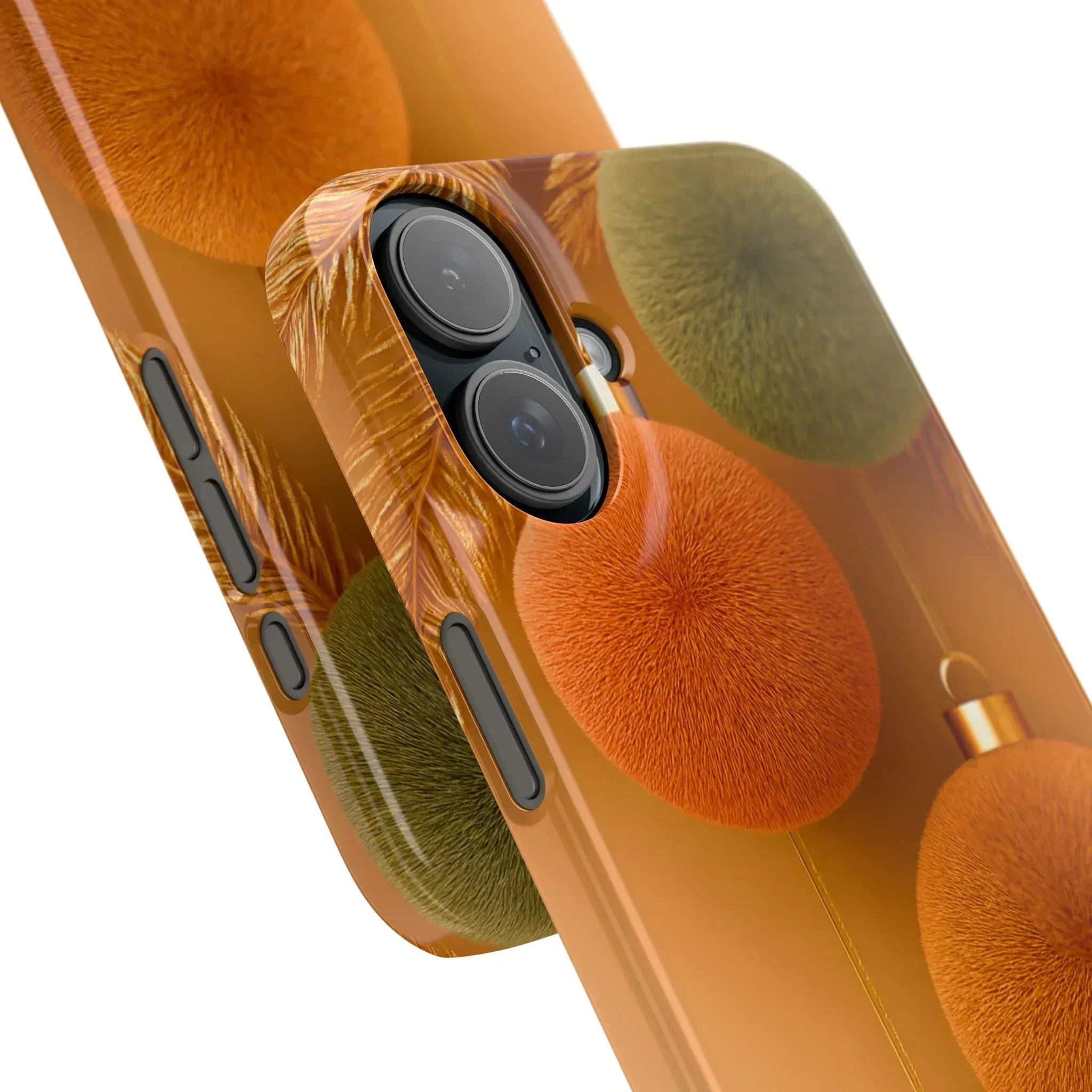 Golden Fuzz Ornaments Phone Case for iPhone 11-17 - KARARMDESIGN