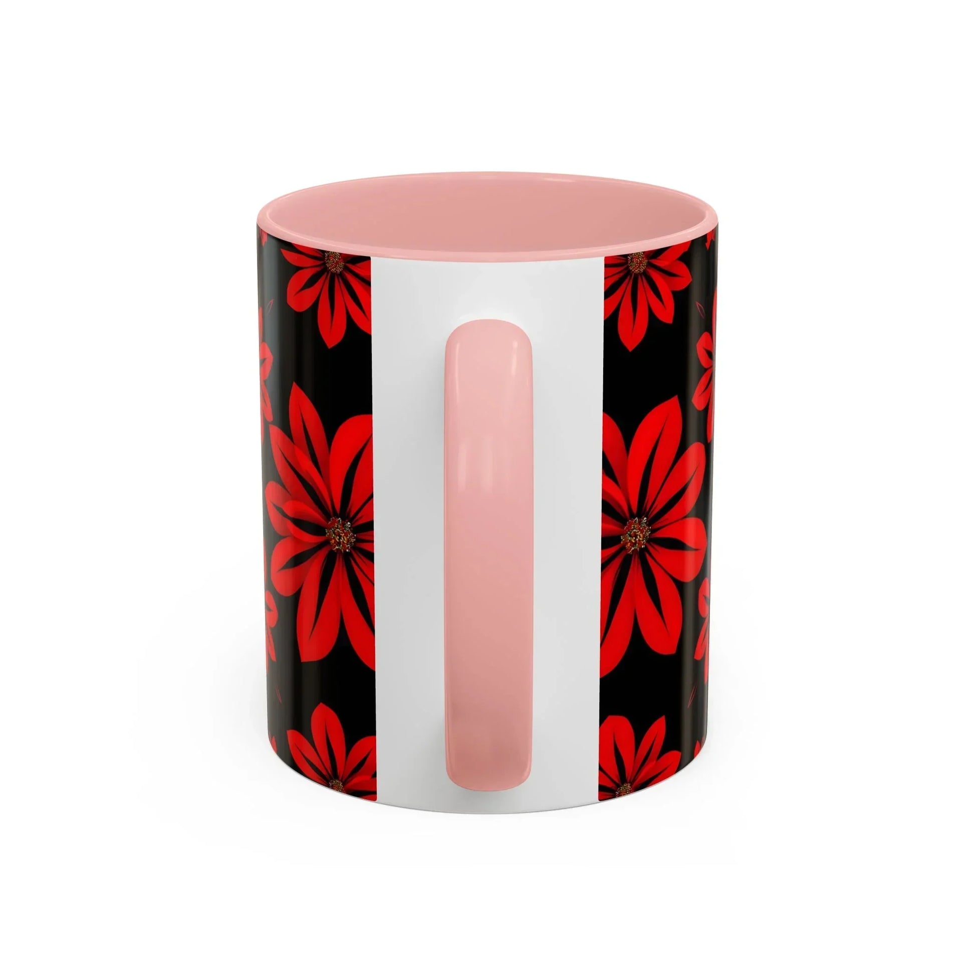 Accent Red Floral Coffee Mug – 11oz & 15oz - KarArmDesign