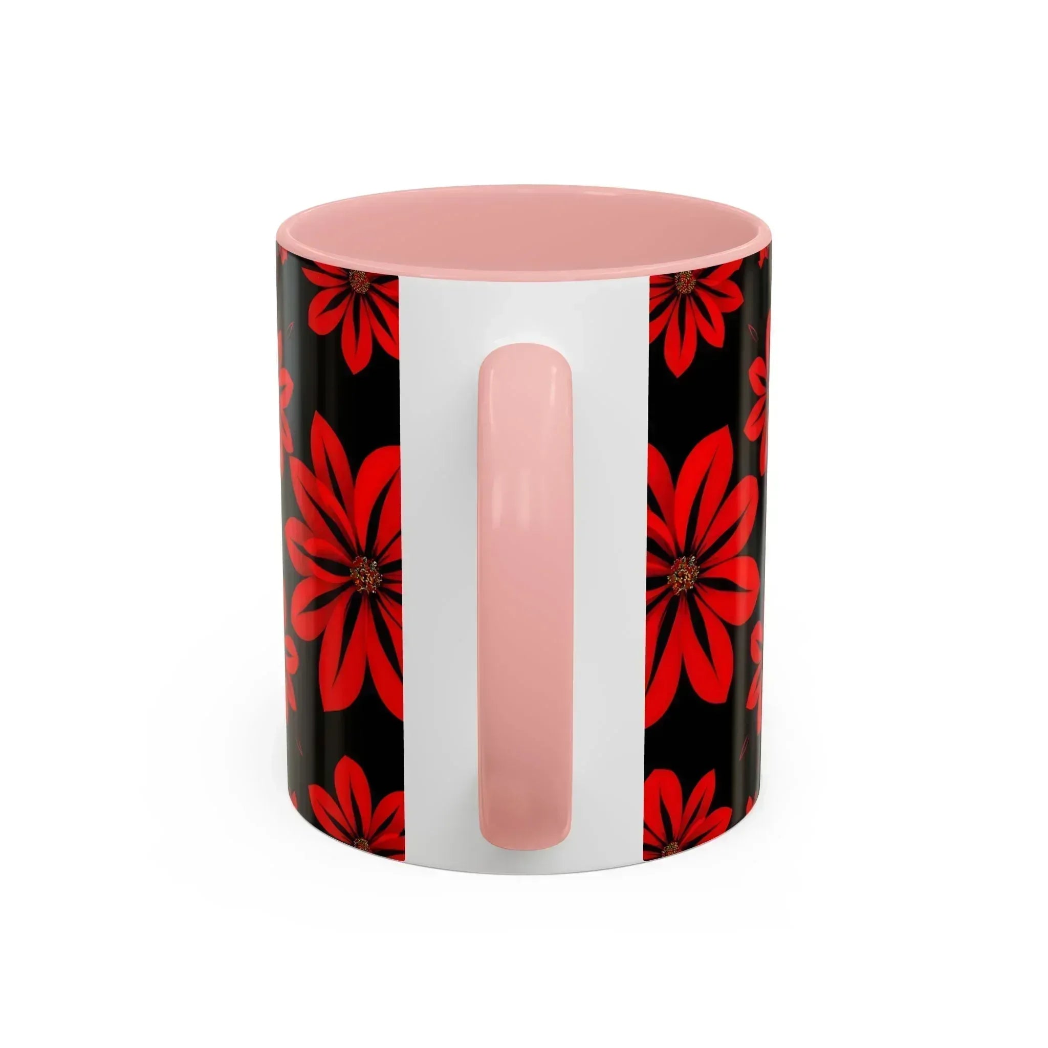Accent Red Floral Coffee Mug – 11oz & 15oz - KARARMDESIGN