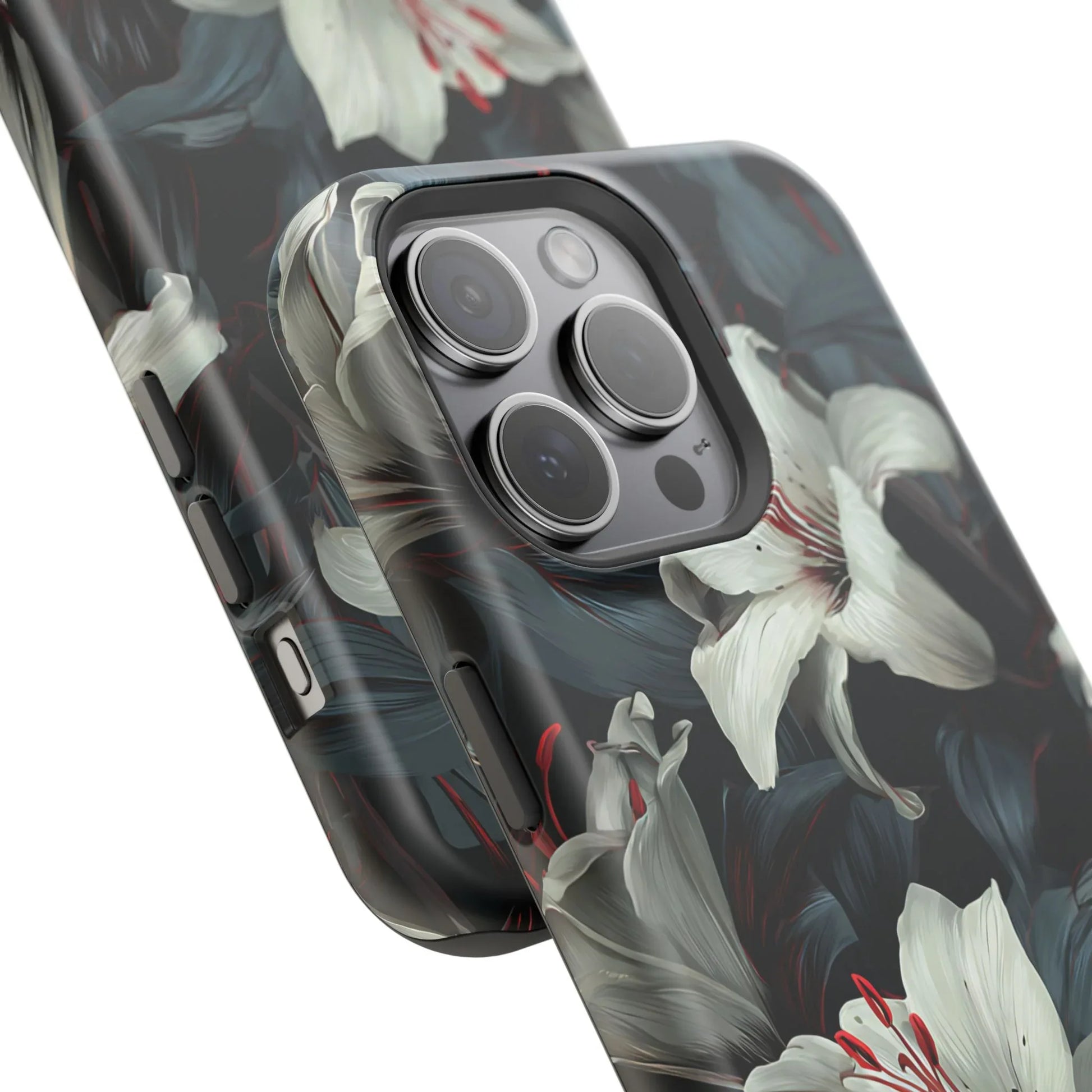 White Lily Floral Phone Case for iPhone 13-17 - KARARMDESIGN