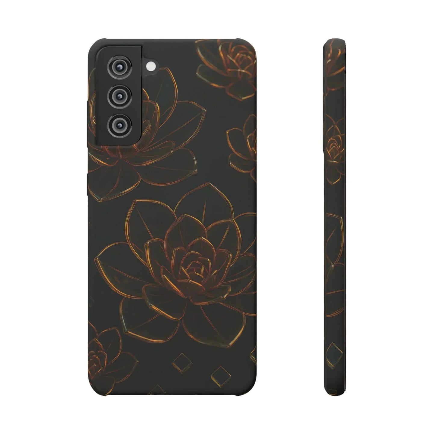Glass Flower Phone Case for iPhone 7-16 and Galaxy S10-S24 Models