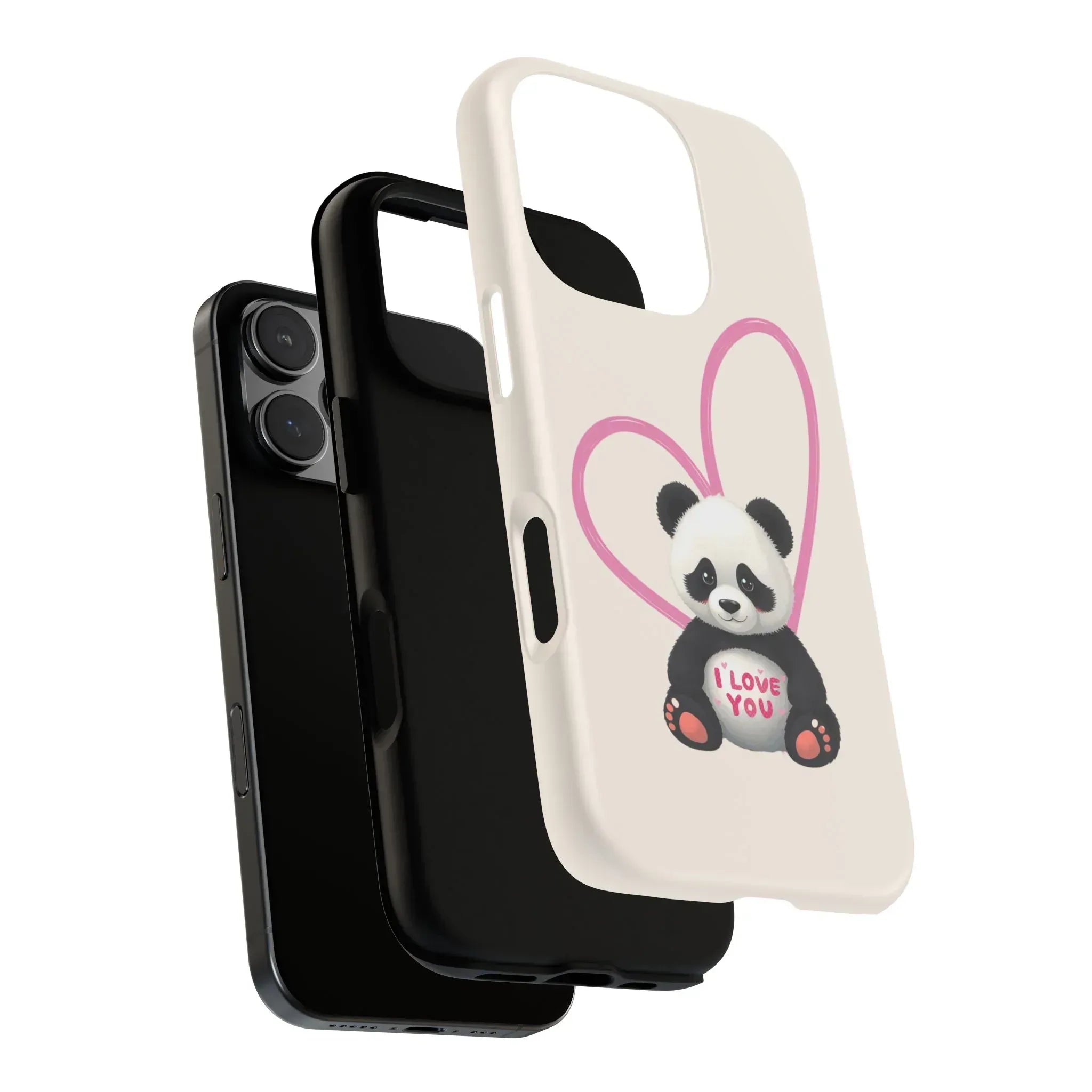 Cute Panda Heart Love Phone Case for iPhone 8-16 - KARARMDESIGN