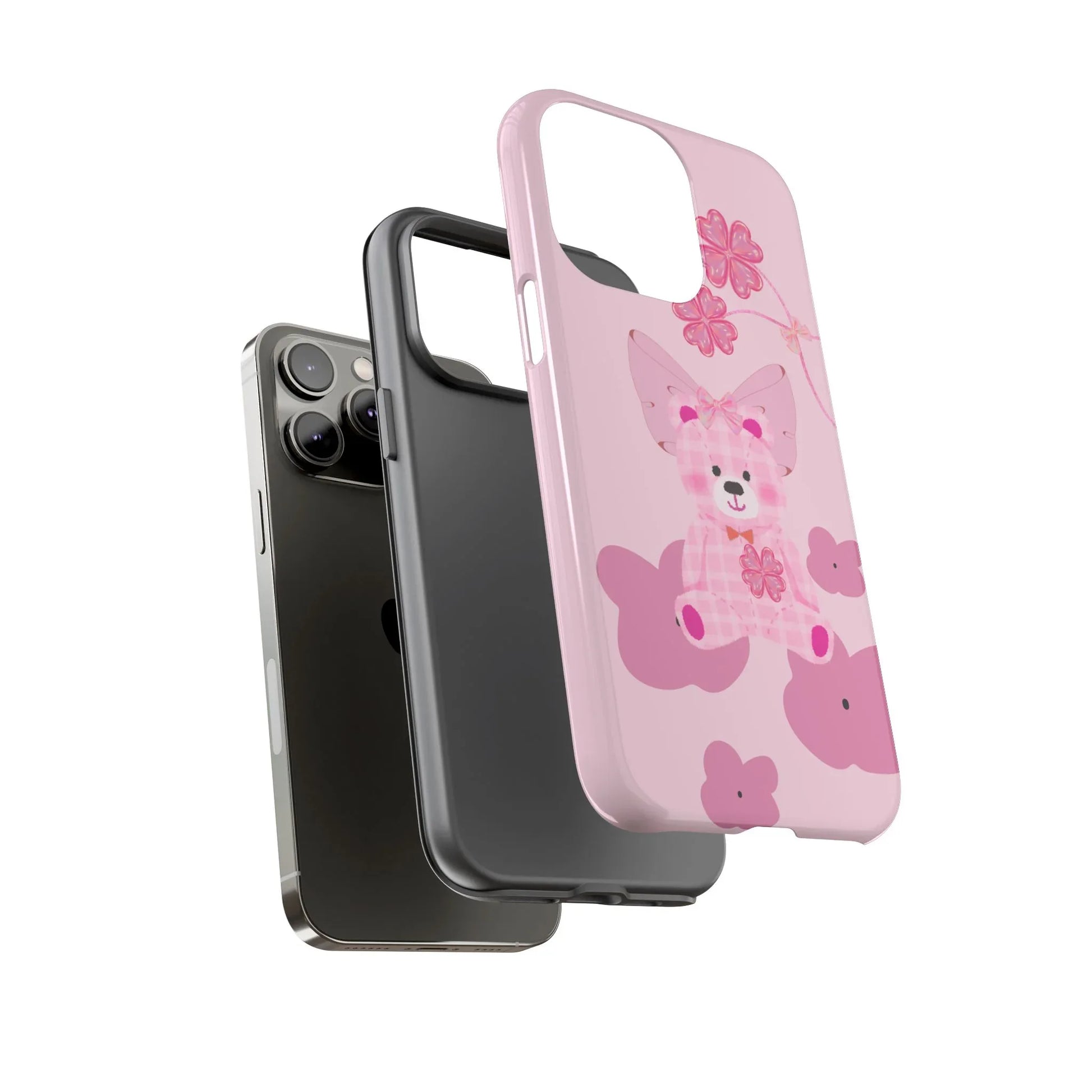 Pink Teddy Bear Phone Cases for iPhone, Pixel and Galaxy - KARARMDESIGN