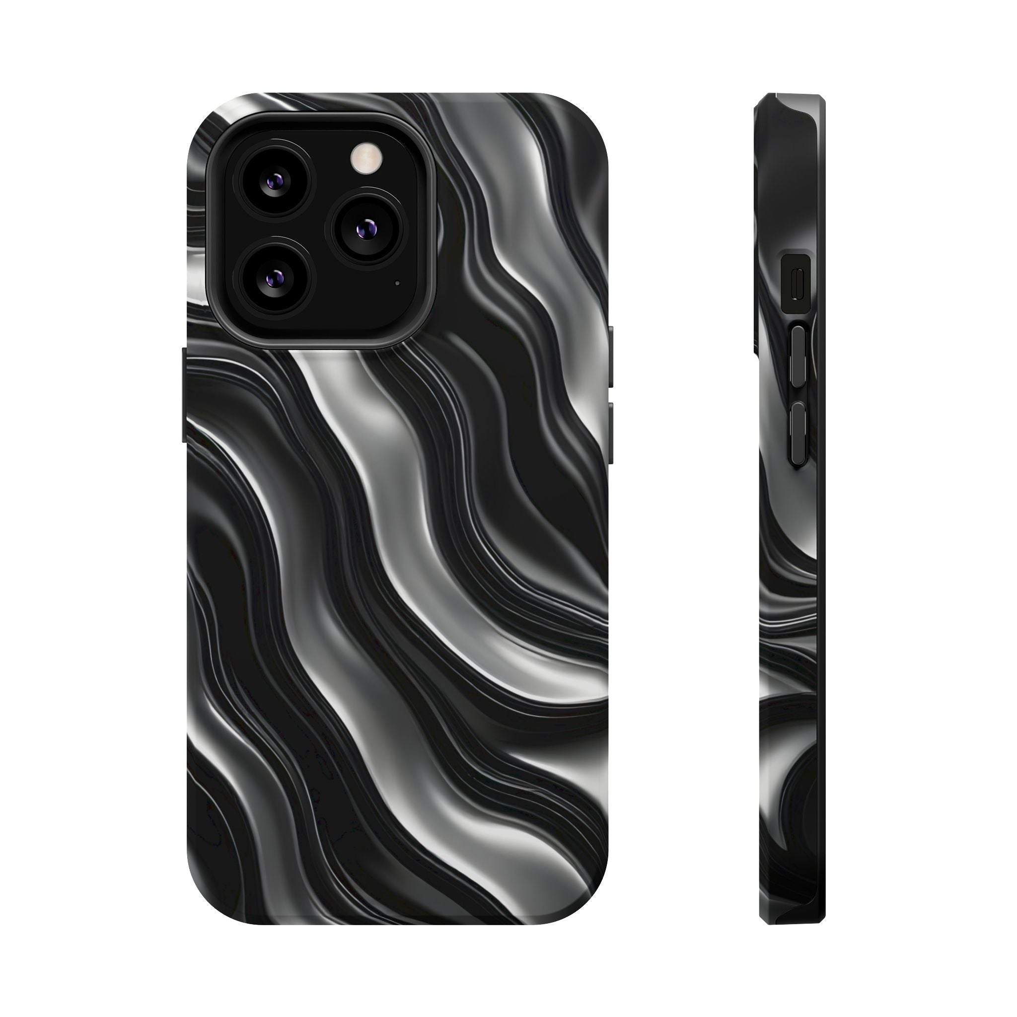 Wavy Illusion Marble Phone Case for iPhone 13-17