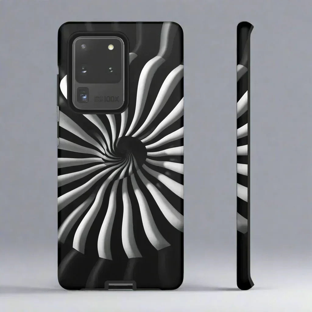 Hypnotic Black and White Spiral Phone Case for iPhone & Galaxy - KARARMDESIGN