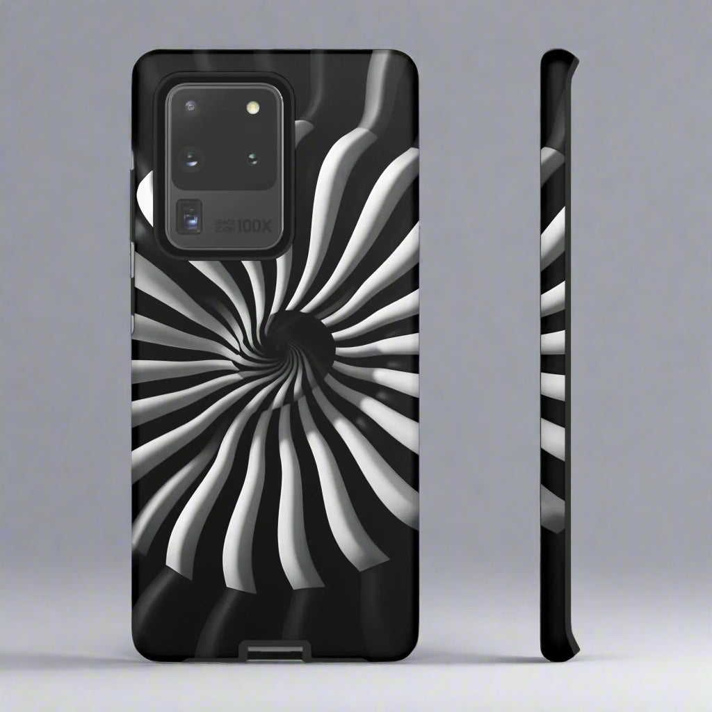 Hypnotic Black and White Spiral Phone Case for iPhone & Galaxy - KarArmDesign