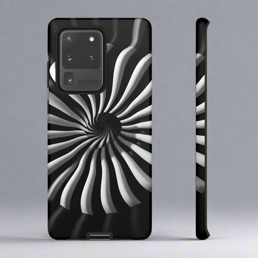 Hypnotic Black and White Spiral Phone Case for iPhone & Galaxy - KarArmDesign