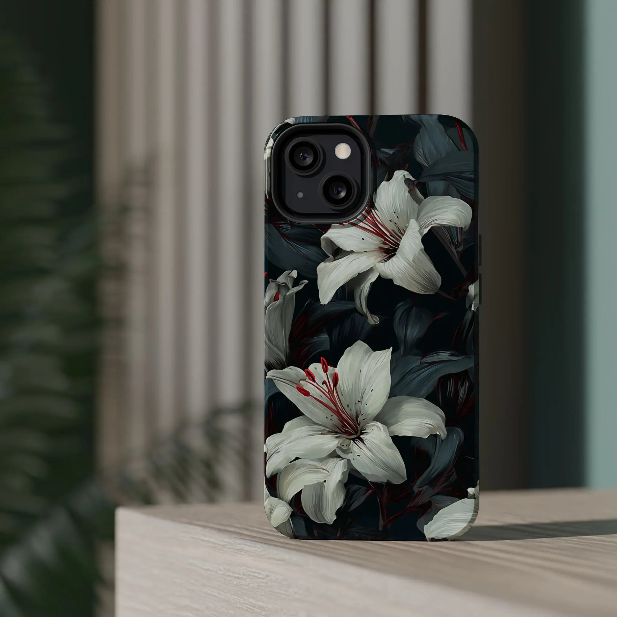 White Lily Floral Phone Case for iPhone 13-17 - KARARMDESIGN