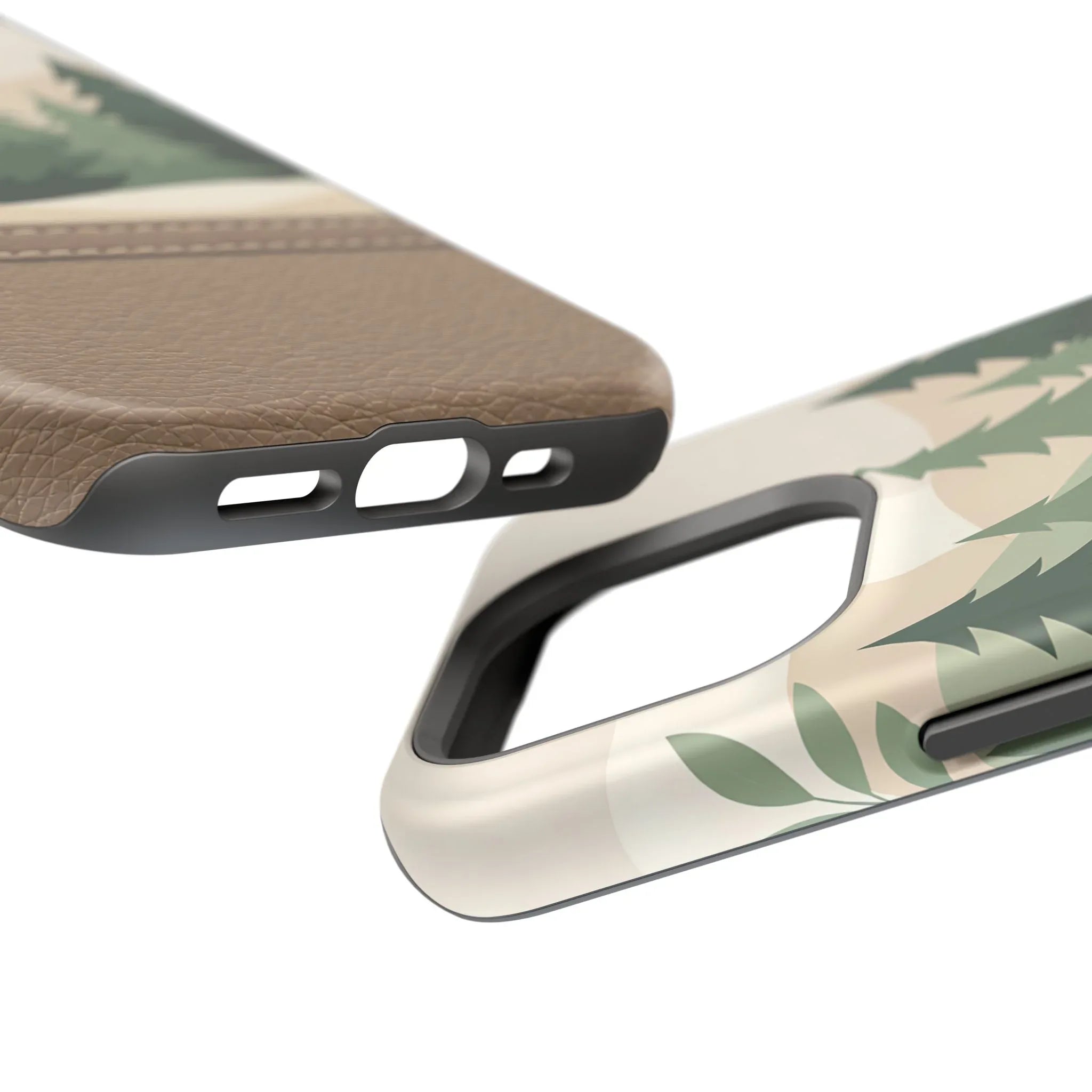 Forest Leather Phone Case for iPhone 11-17 and Galaxy S21-S25 - KARARMDESIGN