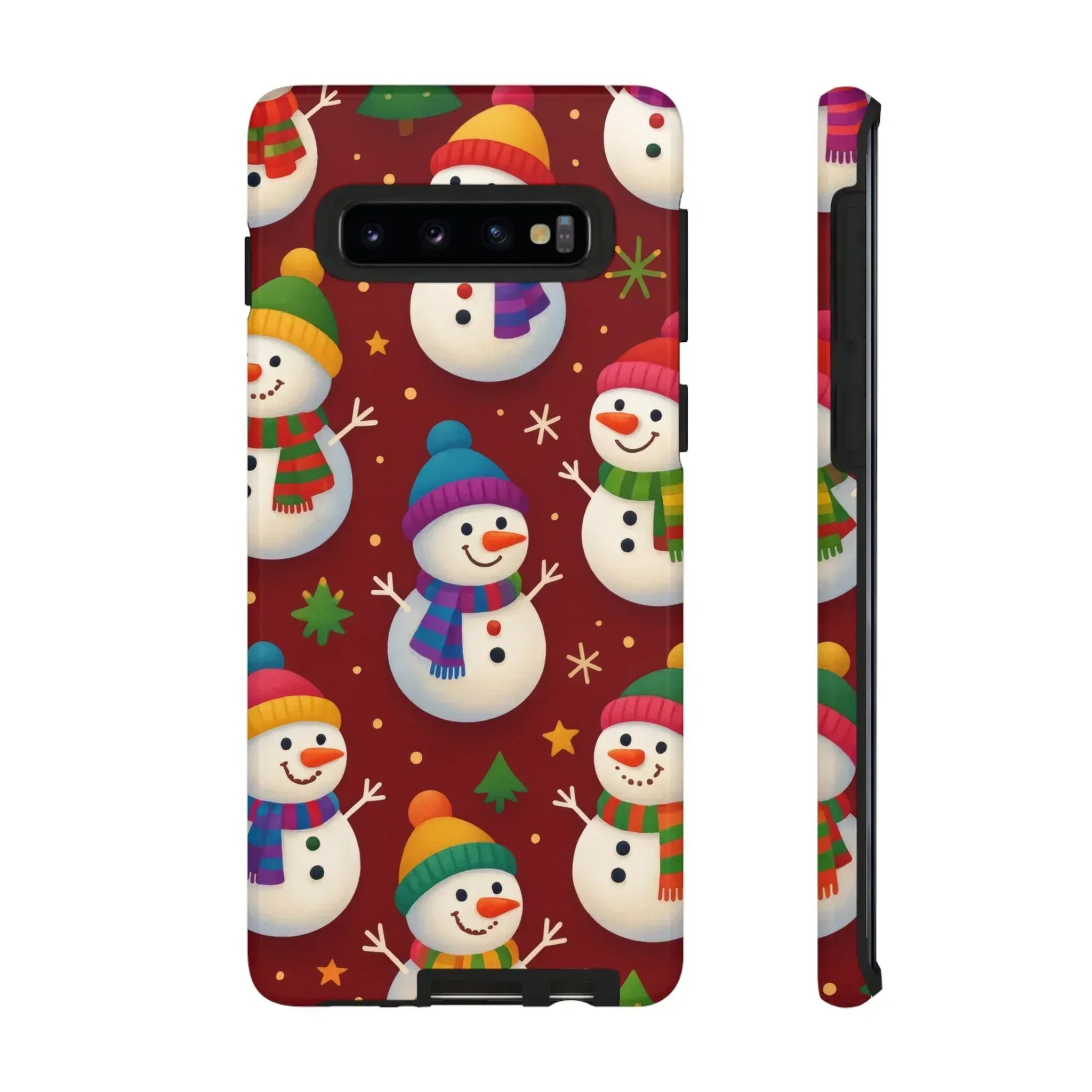 Festive Snowmen Parade Phone Case for iPhone 11–17 and Galaxy S10–S25 - KARARMDESIGN