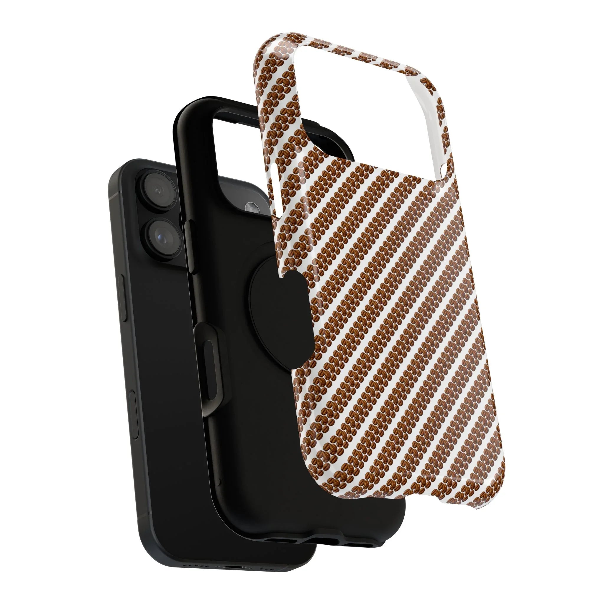Stylish Coffee Pattern Phone Case for iPhone 11–17 and Galaxy S21–S22 - KARARMDESIGN
