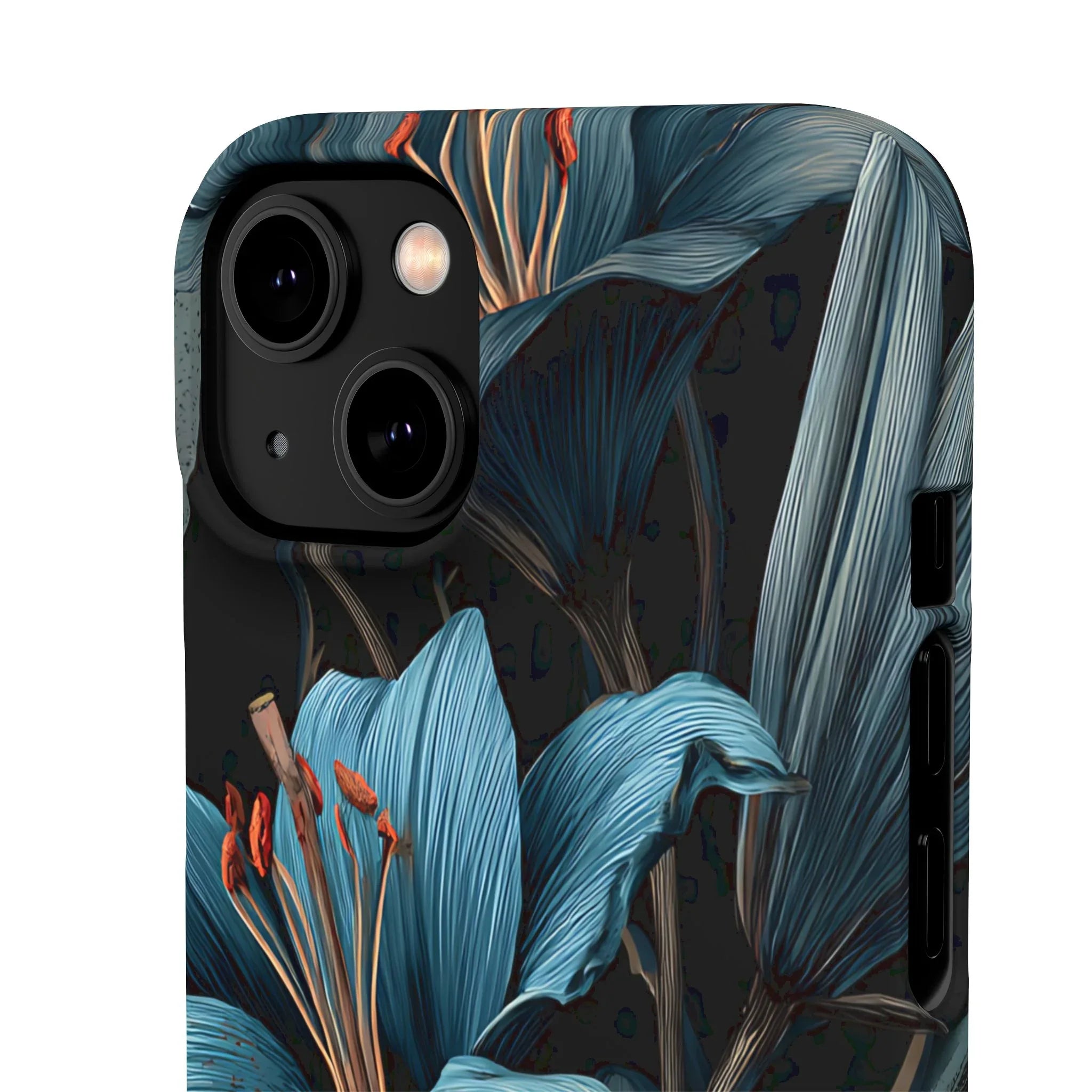 Blue Lily Floral Phone Case for iPhone 11-17 and Galaxy S20-S25 - KARARMDESIGN