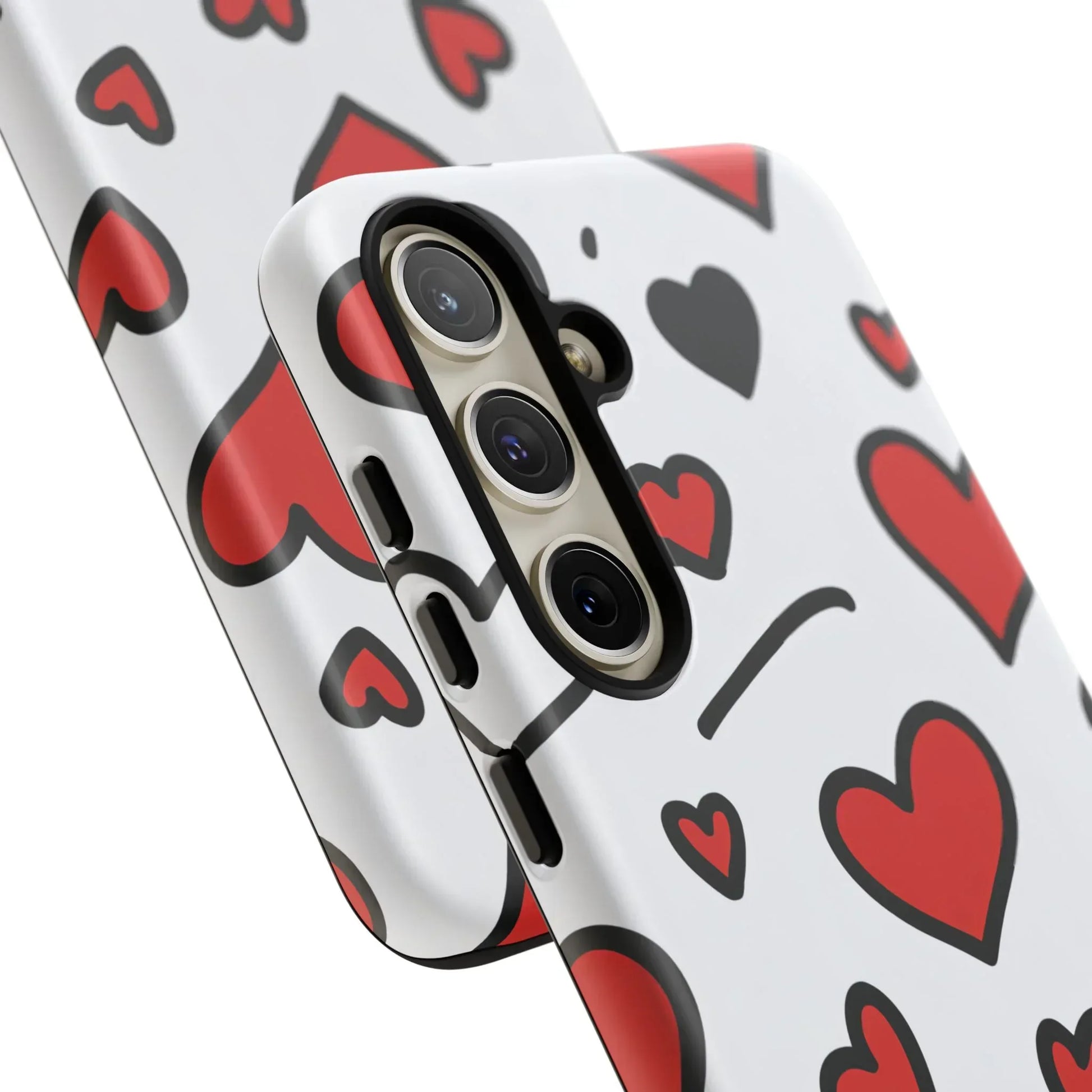 Scattered Hearts Phone Case for iPhone 11-17 and Galaxy S10-S25 - KARARMDESIGN