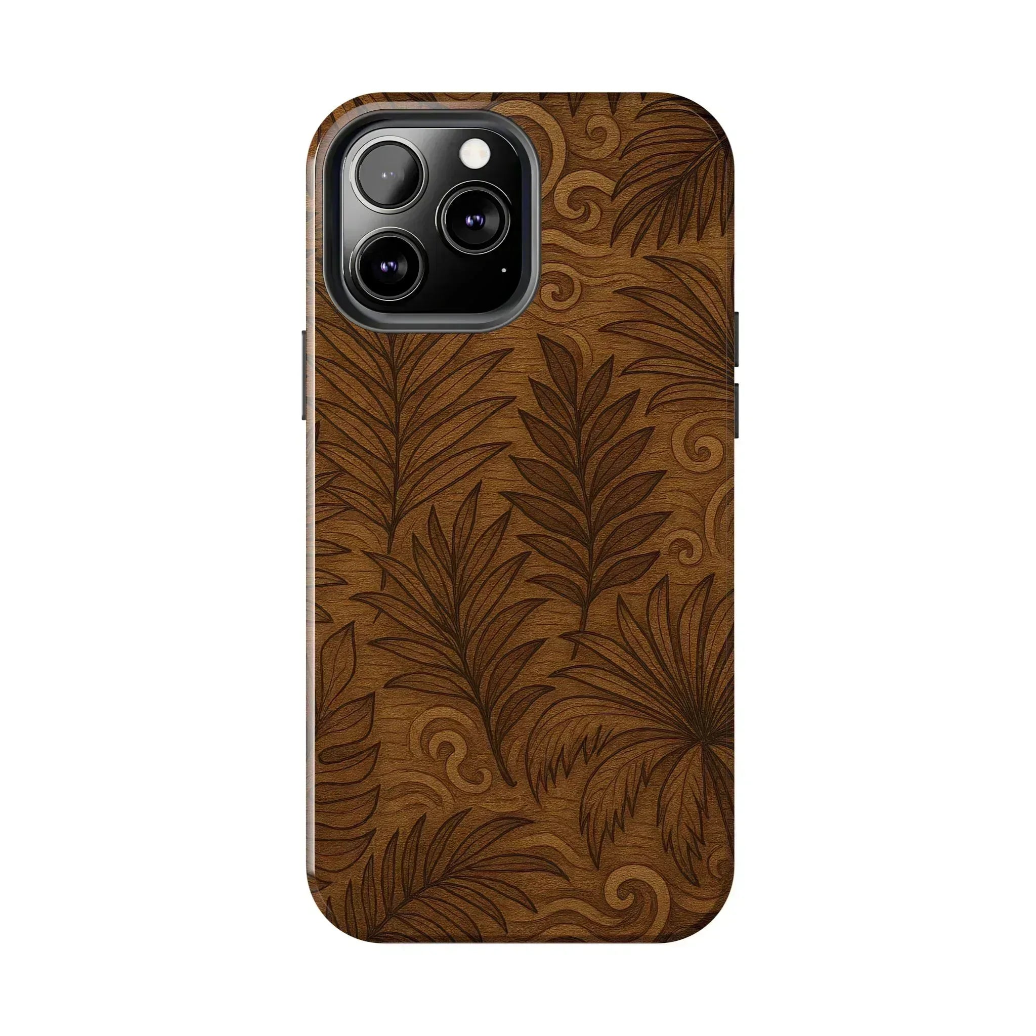 Wood Leaf Armor Phone Case for iPhone and Galaxy - KARARMDESIGN