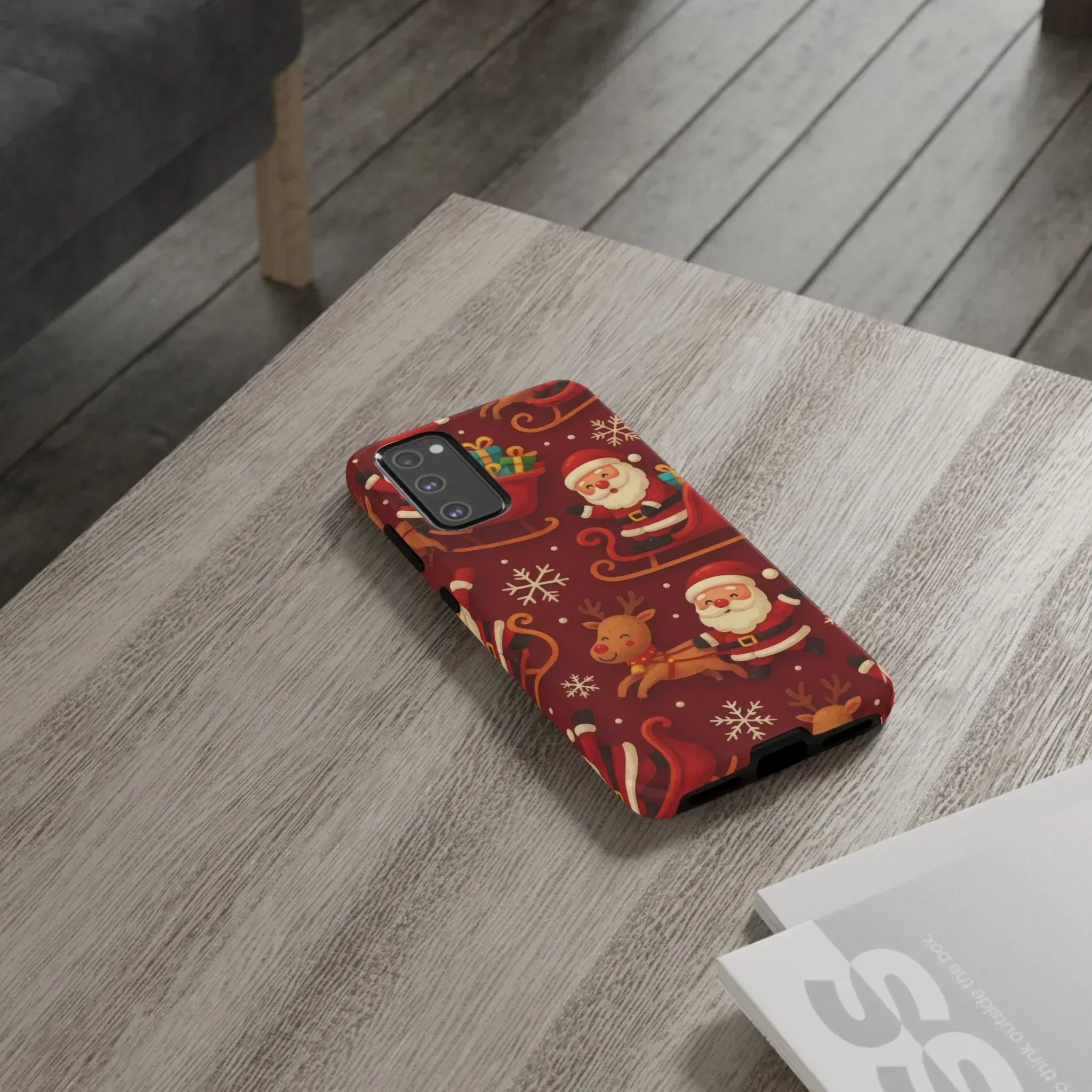 Santa Sleigh Ride Phone Case for iPhone 11-17 and Galaxy S10-S25 - KARARMDESIGN