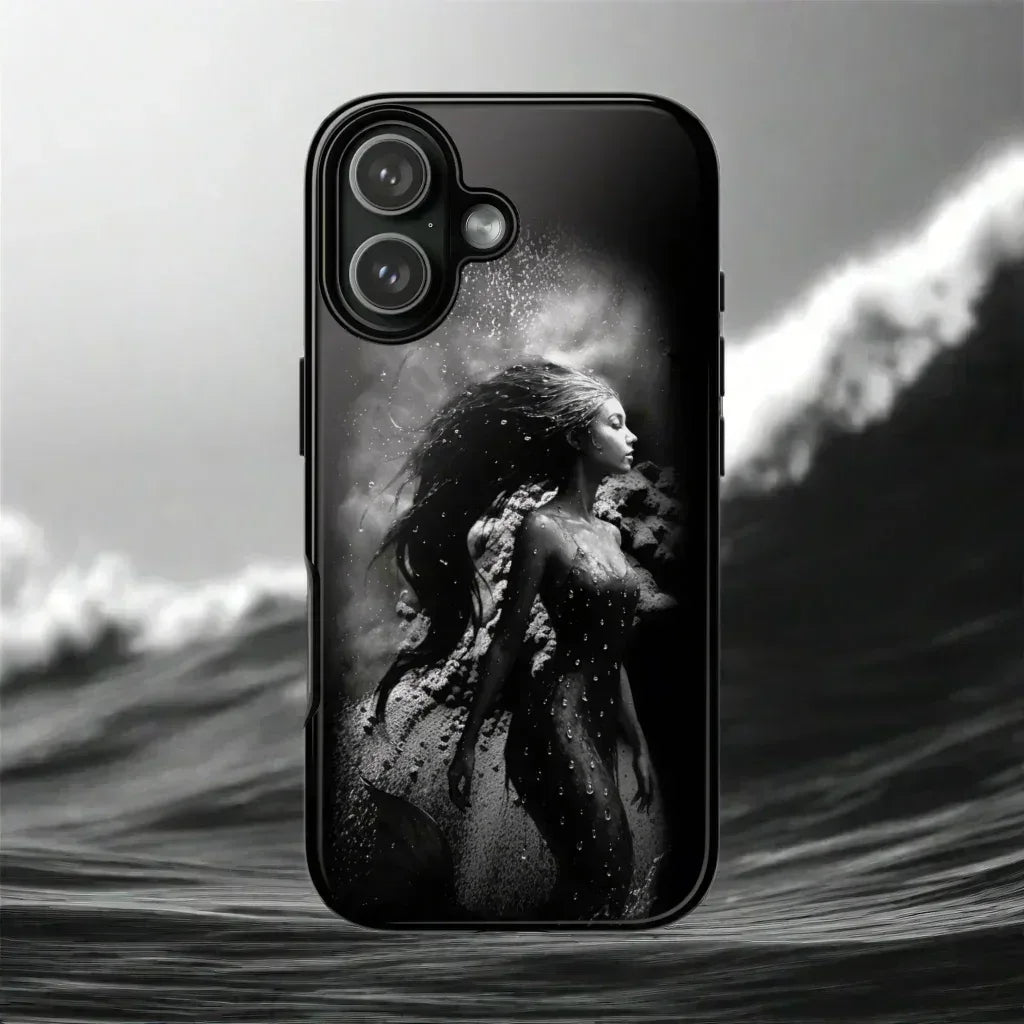 Monochrome Mermaid Phone Case for iPhone 17 Air, Pro, Pro Max - KARARMDESIGN