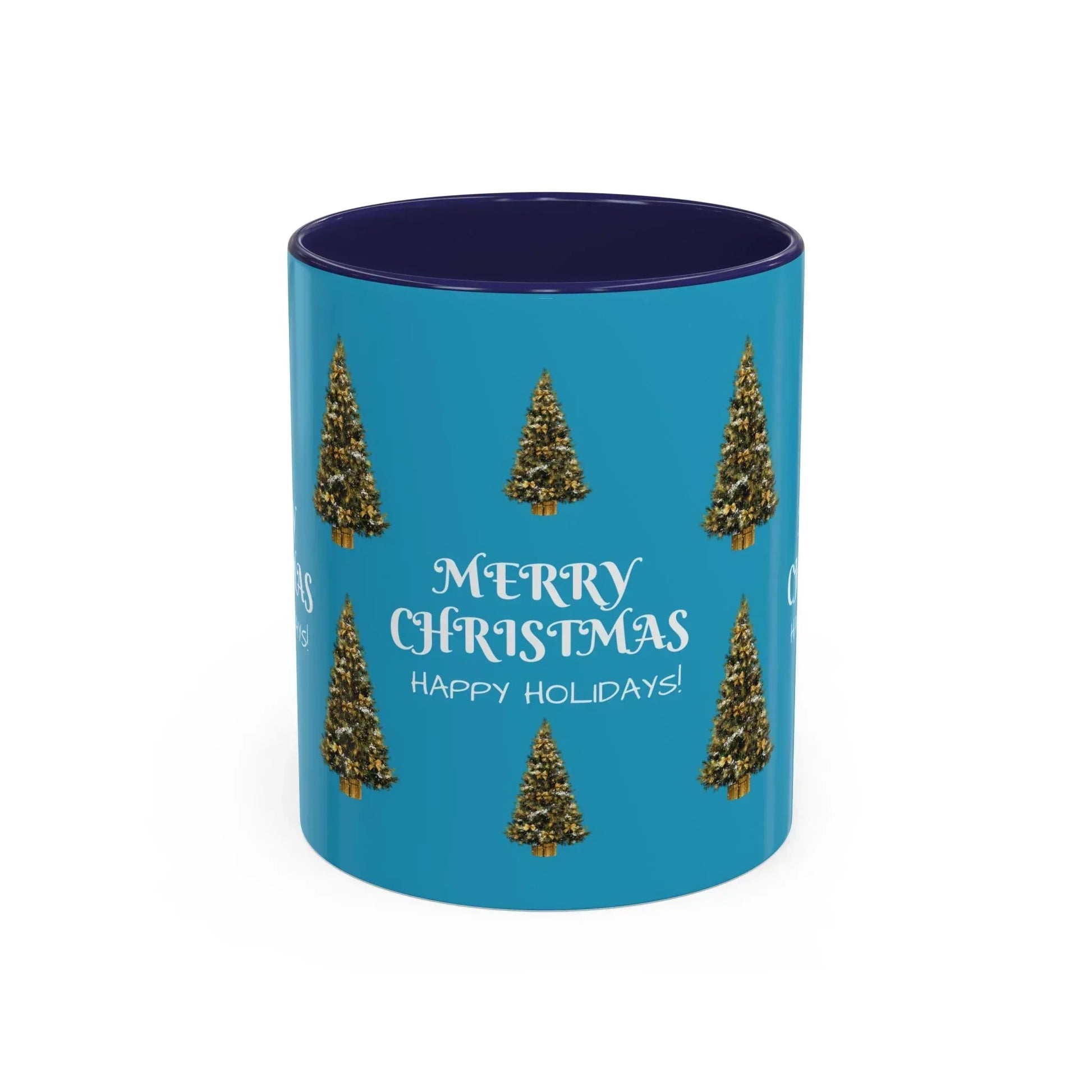 Merry Christmas and Happy Holidays Mug - Accent Coffee Mug (11, 15oz) - KARARMDESIGN