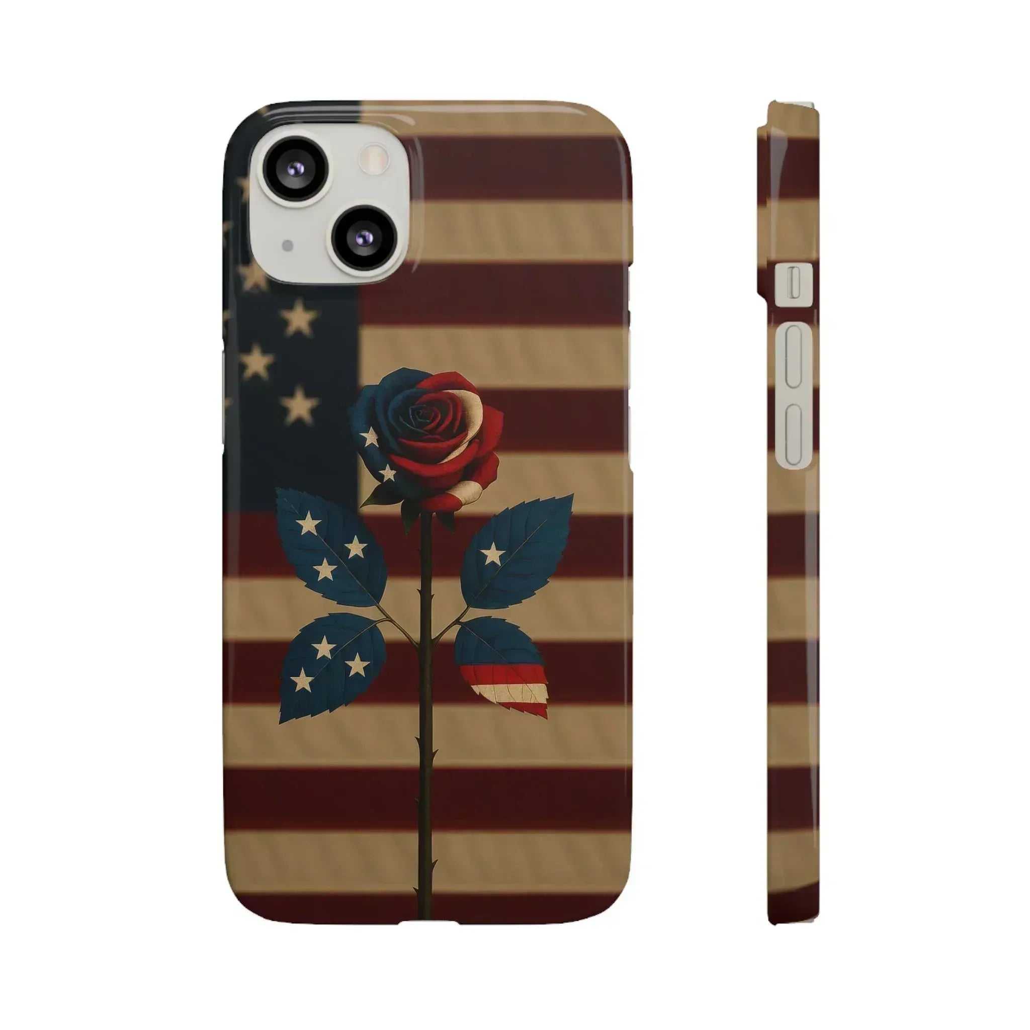 American Rose Flag Phone Case for iPhone 8-16 and Galaxy S10-S24 - KARARMDESIGN