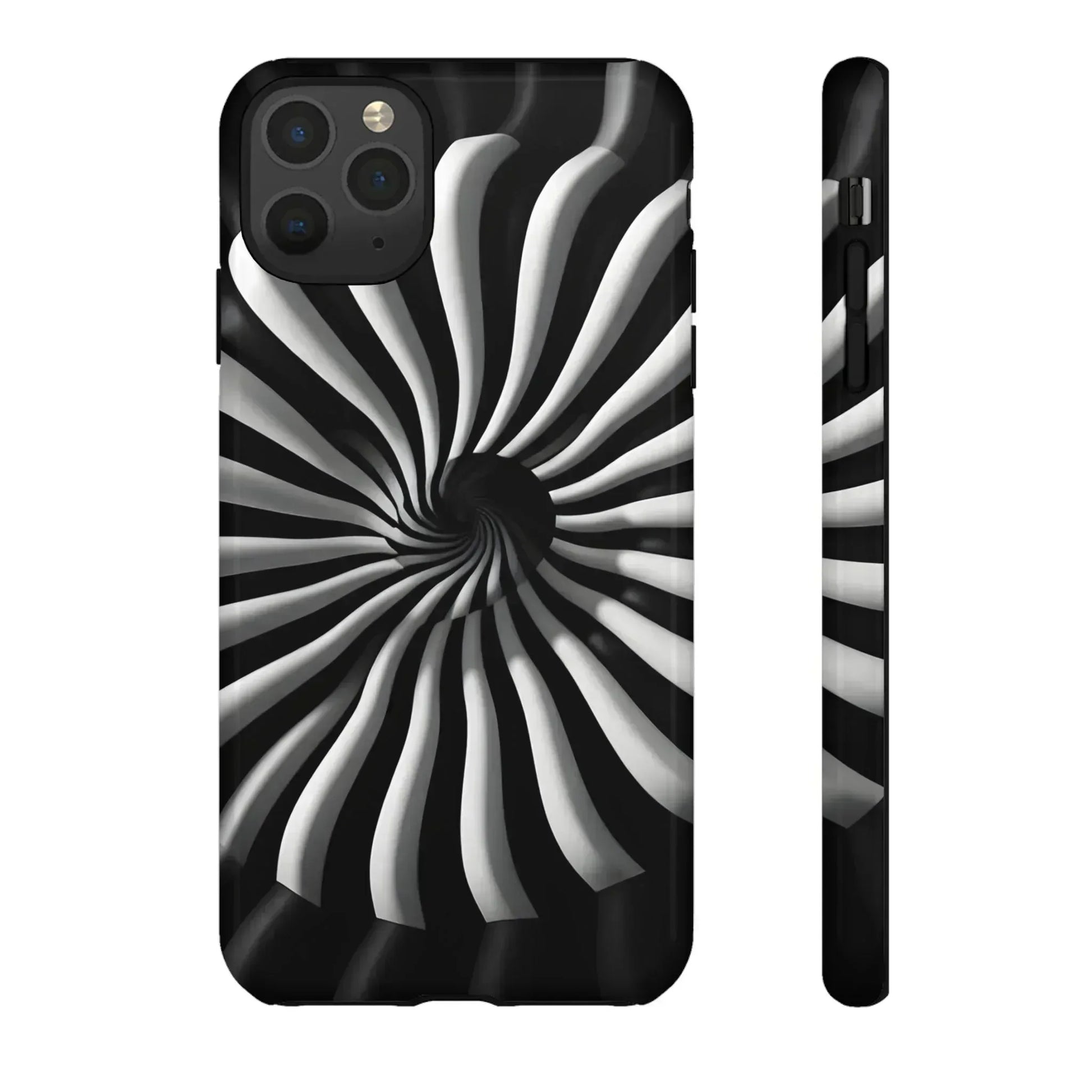 Hypnotic Black and White Spiral Phone Case for iPhone & Galaxy - KARARMDESIGN