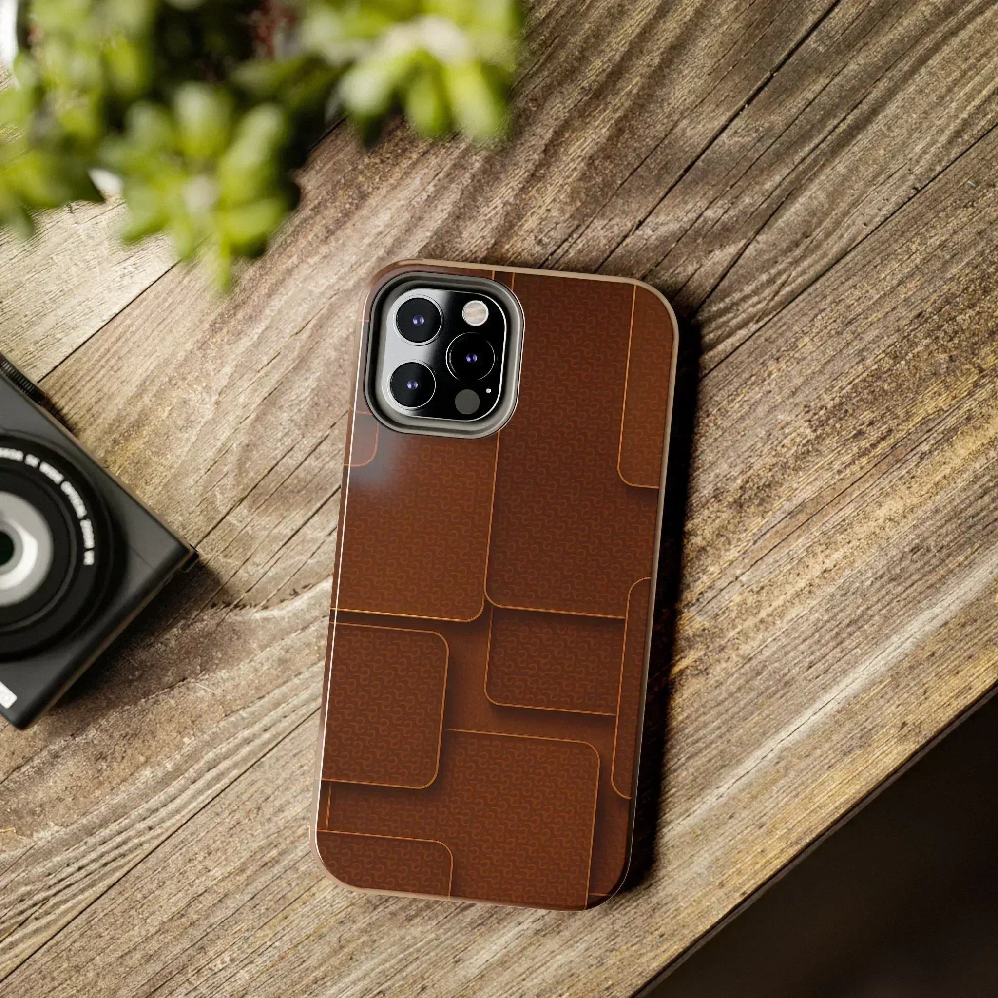 Textured Brown Phone Case for iPhone 7-16 and Samsung Galaxy S21-S24 - KARARMDESIGN