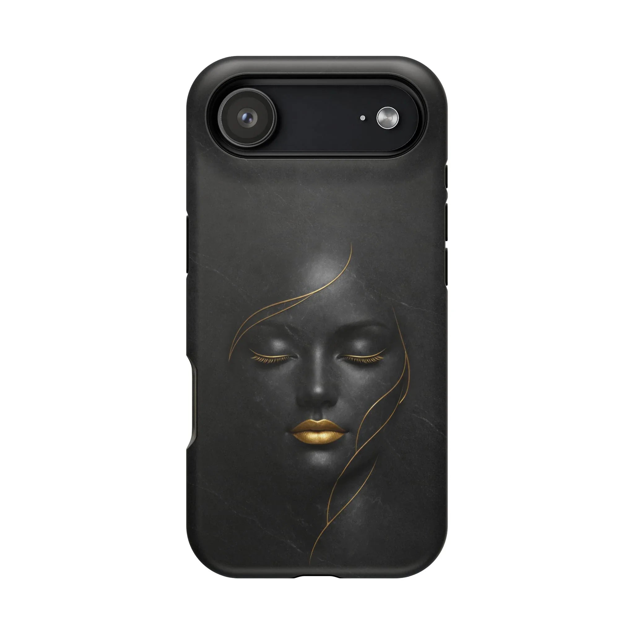 Black Gold Face Phone Case for iPhone 13-17 - KARARMDESIGN