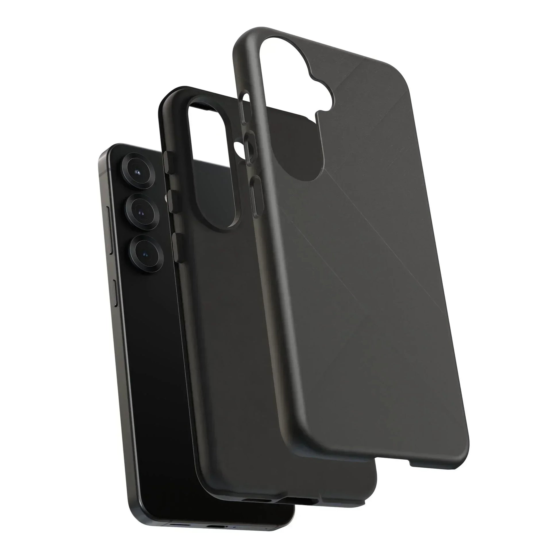 Matte Black Diagonal Line Phone Case for iPhone 8-16 and Galaxy S10-S25 Models - KarArmDesign