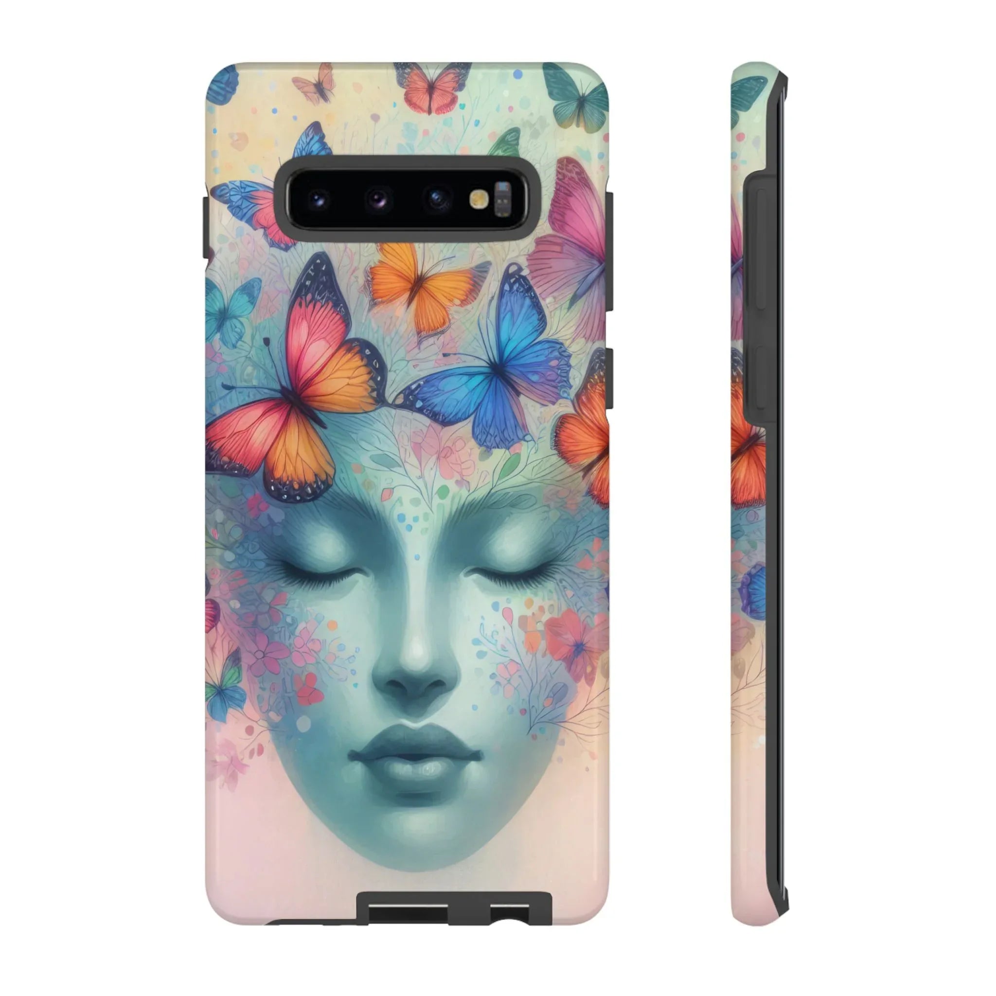 Butterfly Bloom Dreamy Woman Phone Case for Galaxy and Pixel - KARARMDESIGN