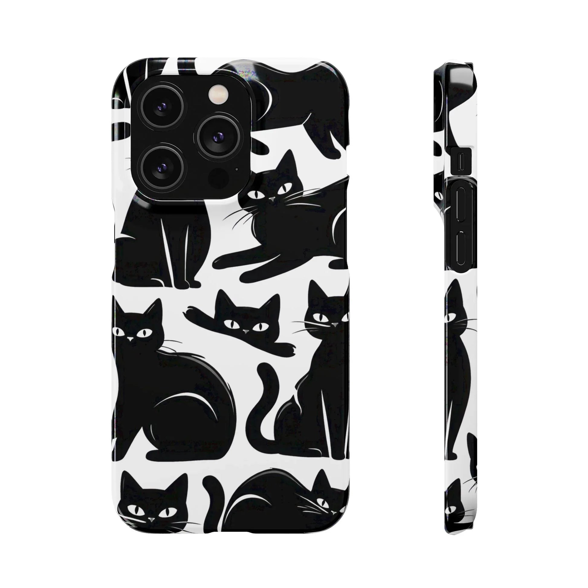 Black Cats Phone Case for iPhone 11-17 and Galaxy S20-S25 - KARARMDESIGN