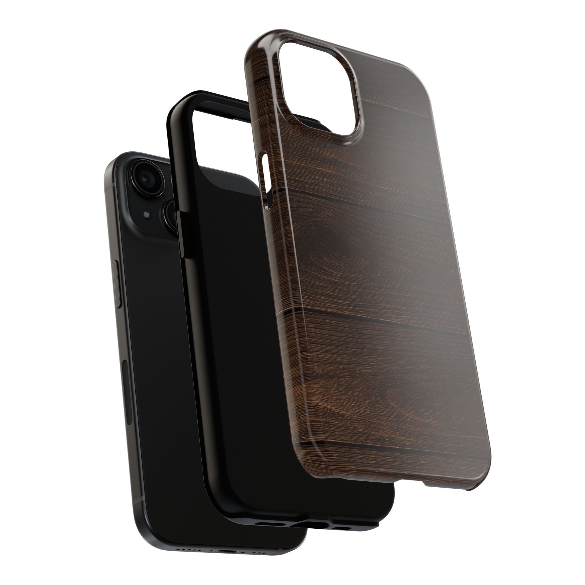 Dark Wood Grain Tough Case for iPhone & Samsung Galaxy