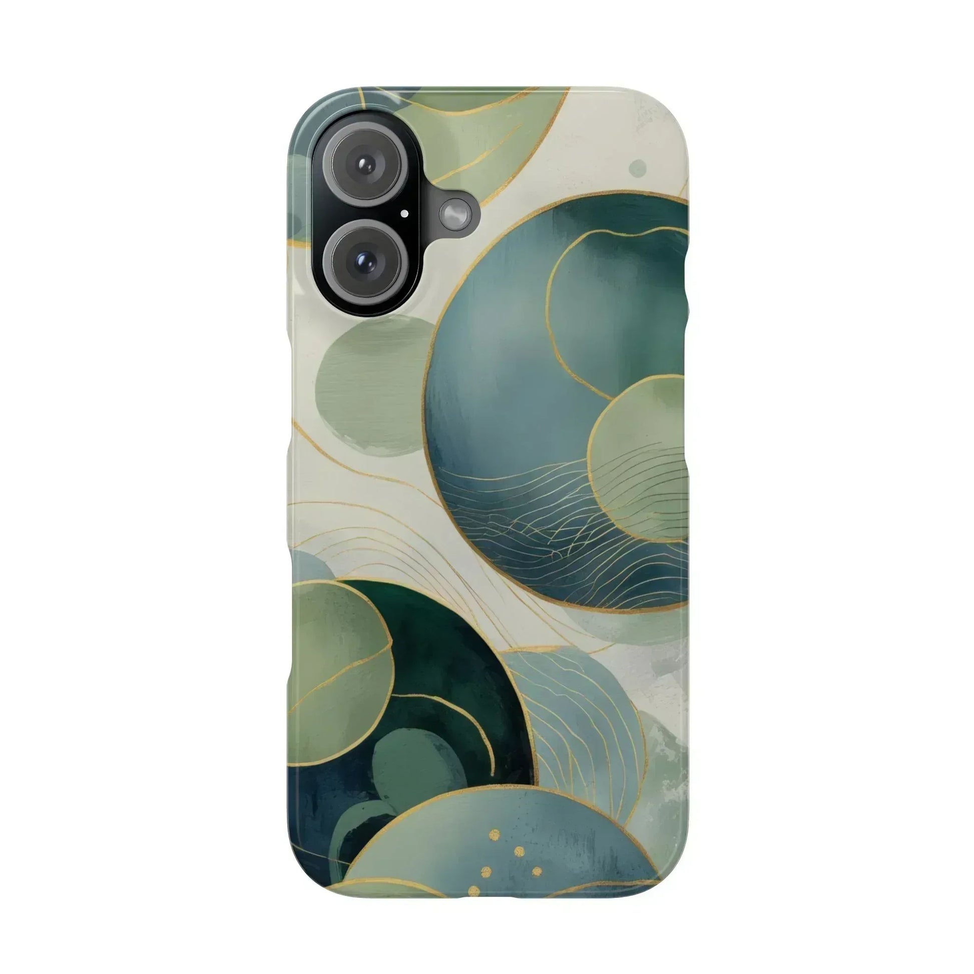 Abstract Teal Slim Phone Case for iPhone 12-16 - KARARMDESIGN