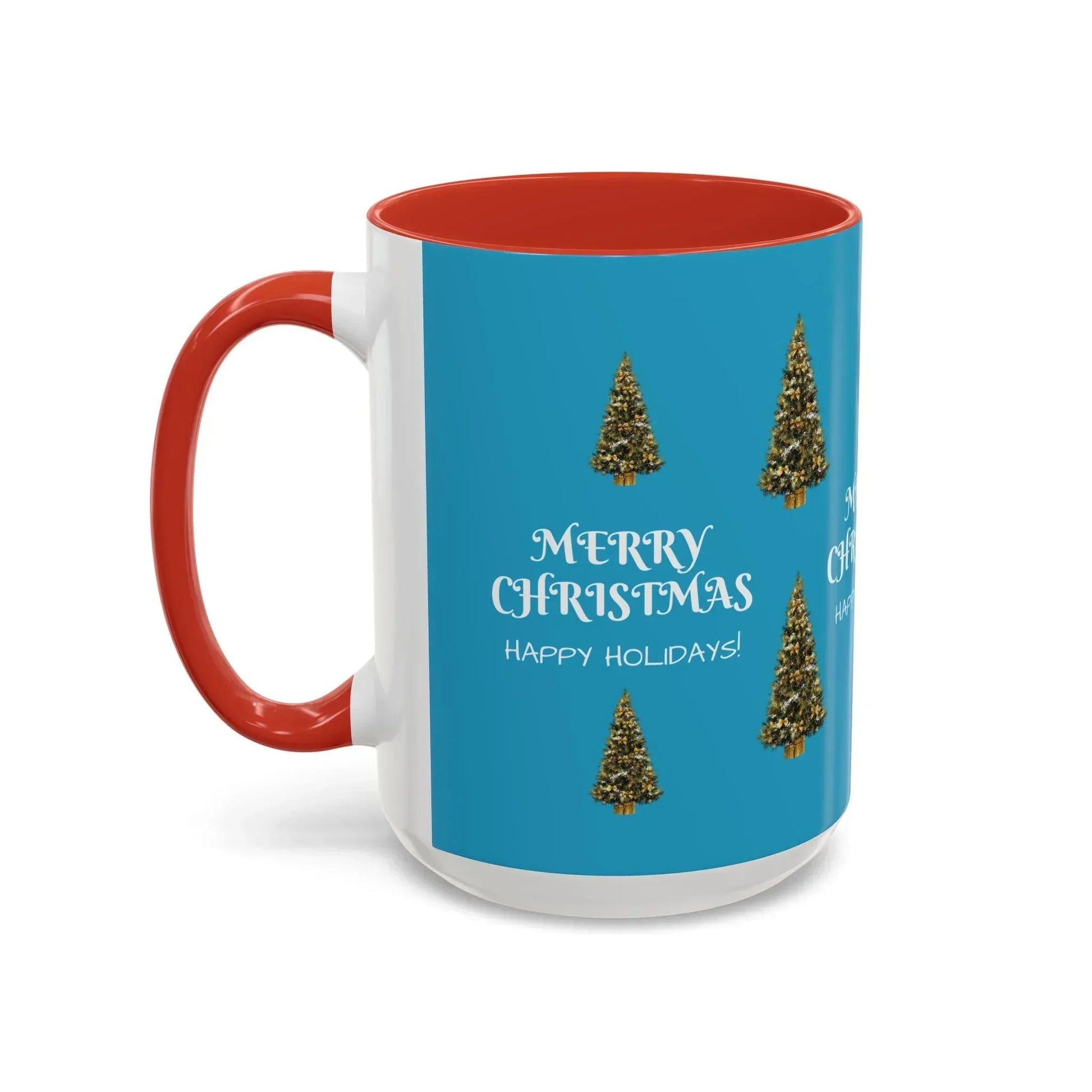 Merry Christmas and Happy Holidays Mug - Accent Coffee Mug (11, 15oz) - KARARMDESIGN