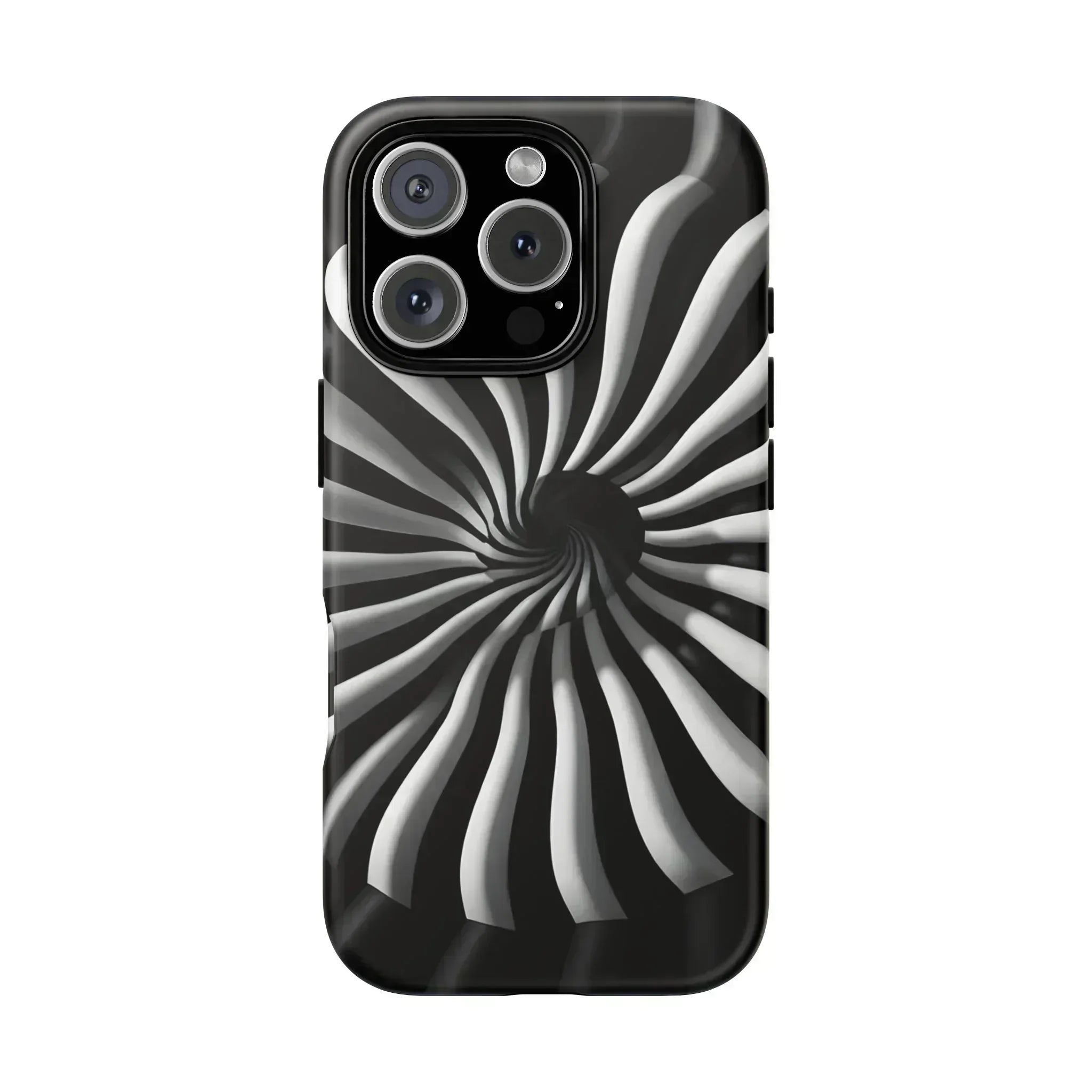 Hypnotic Black and White Spiral Phone Case for iPhone & Galaxy - KARARMDESIGN