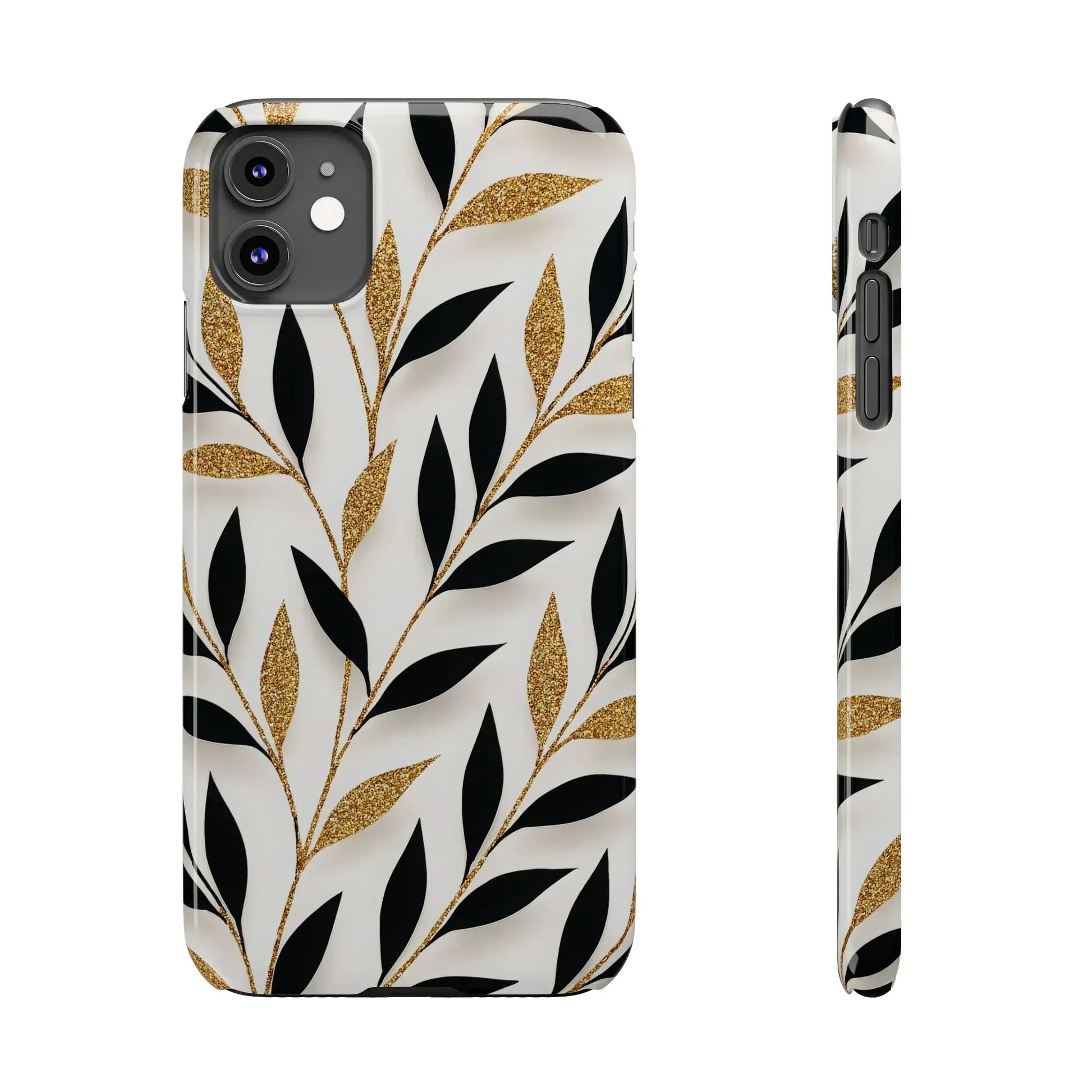 Botanical Gold Leaf Phone Case for iPhone 11-17 - KARARMDESIGN