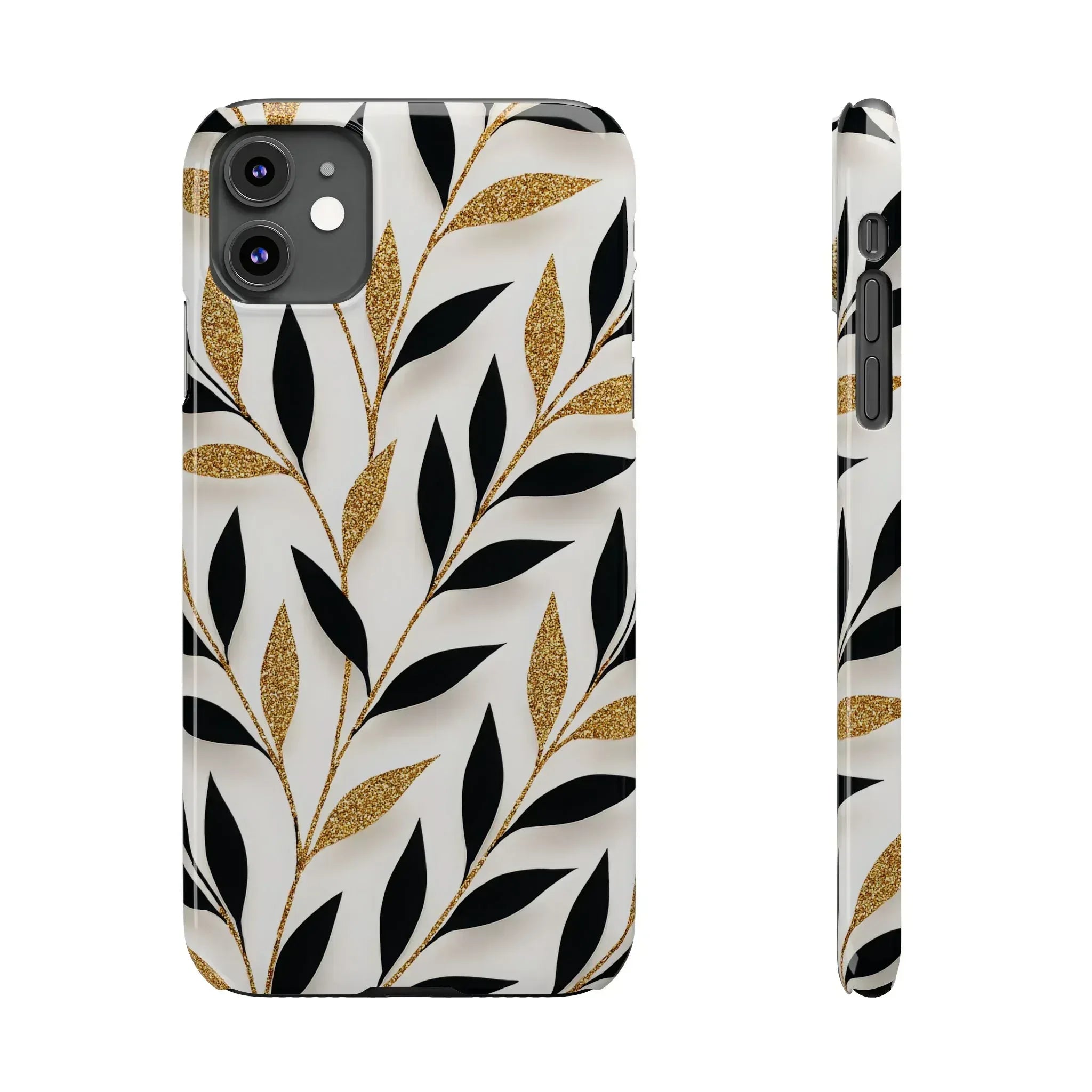 Botanical Gold Leaf Phone Case for iPhone 11-17 - KARARMDESIGN