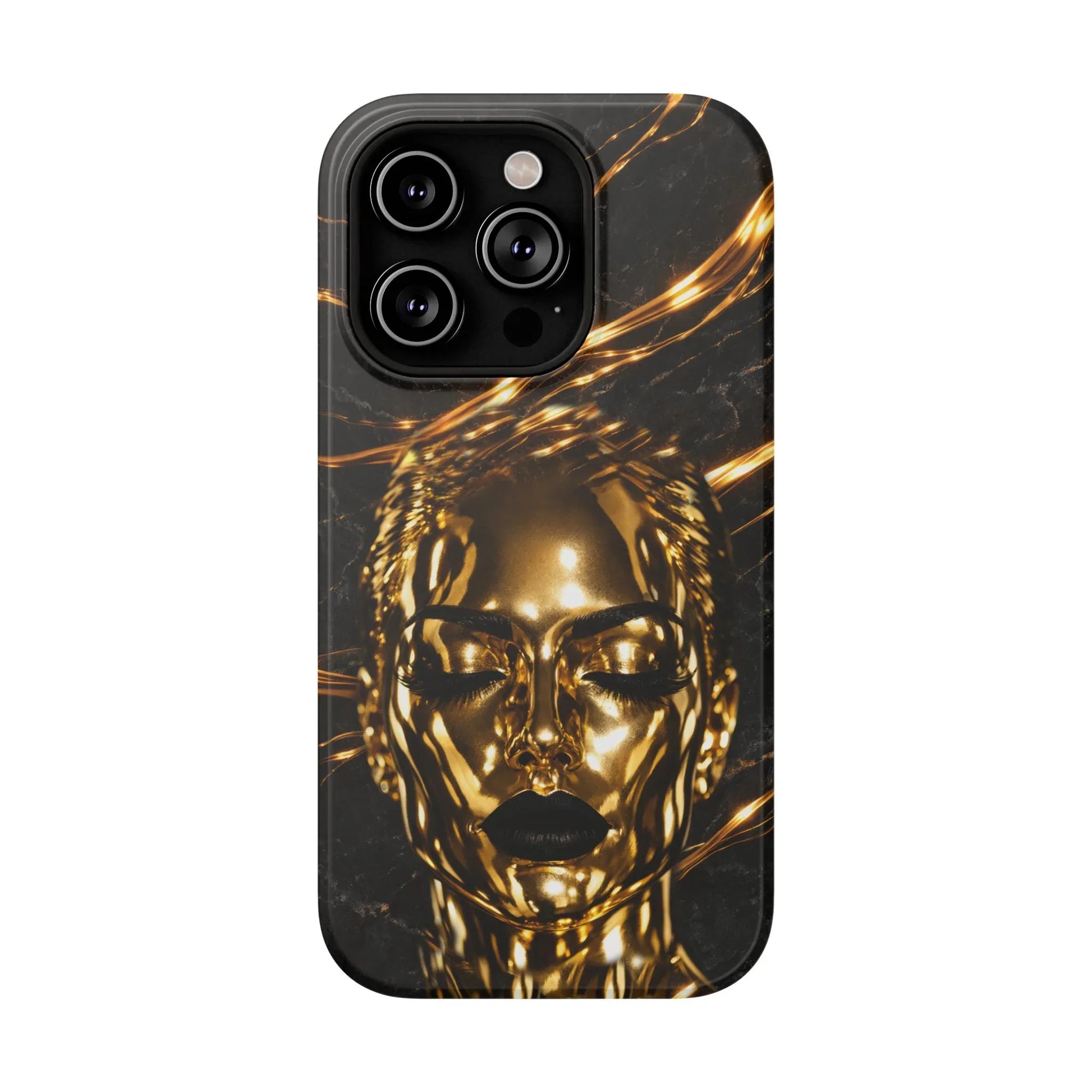 Luxury Gold Portrait Phone Case for iPhone 11-17 and Galaxy S21-S25 - KARARMDESIGN