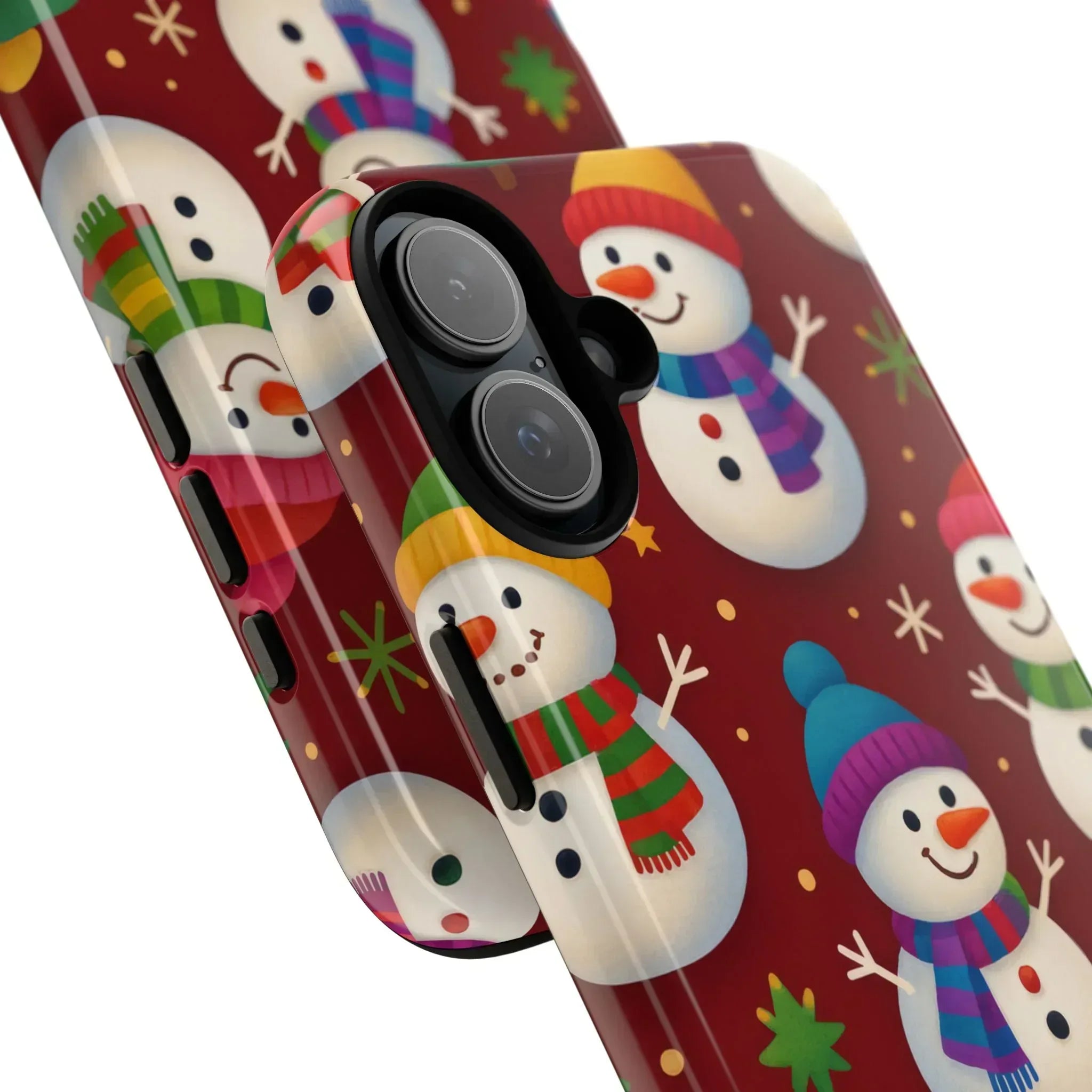 Festive Snowmen Parade Phone Case for iPhone 11–17 and Galaxy S10–S25 - KARARMDESIGN