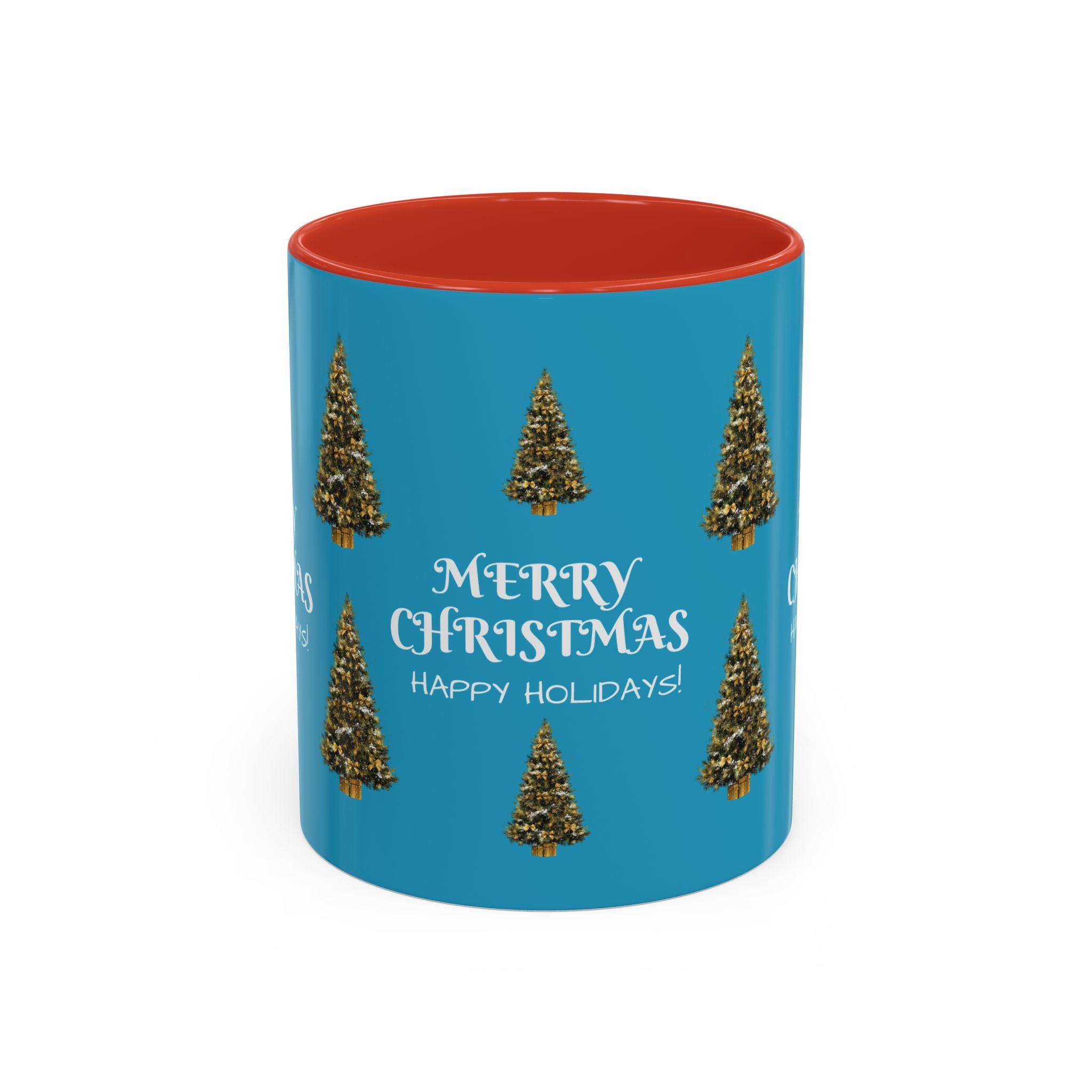 Merry Christmas and Happy Holidays Mug - Accent Coffee Mug (11, 15oz)