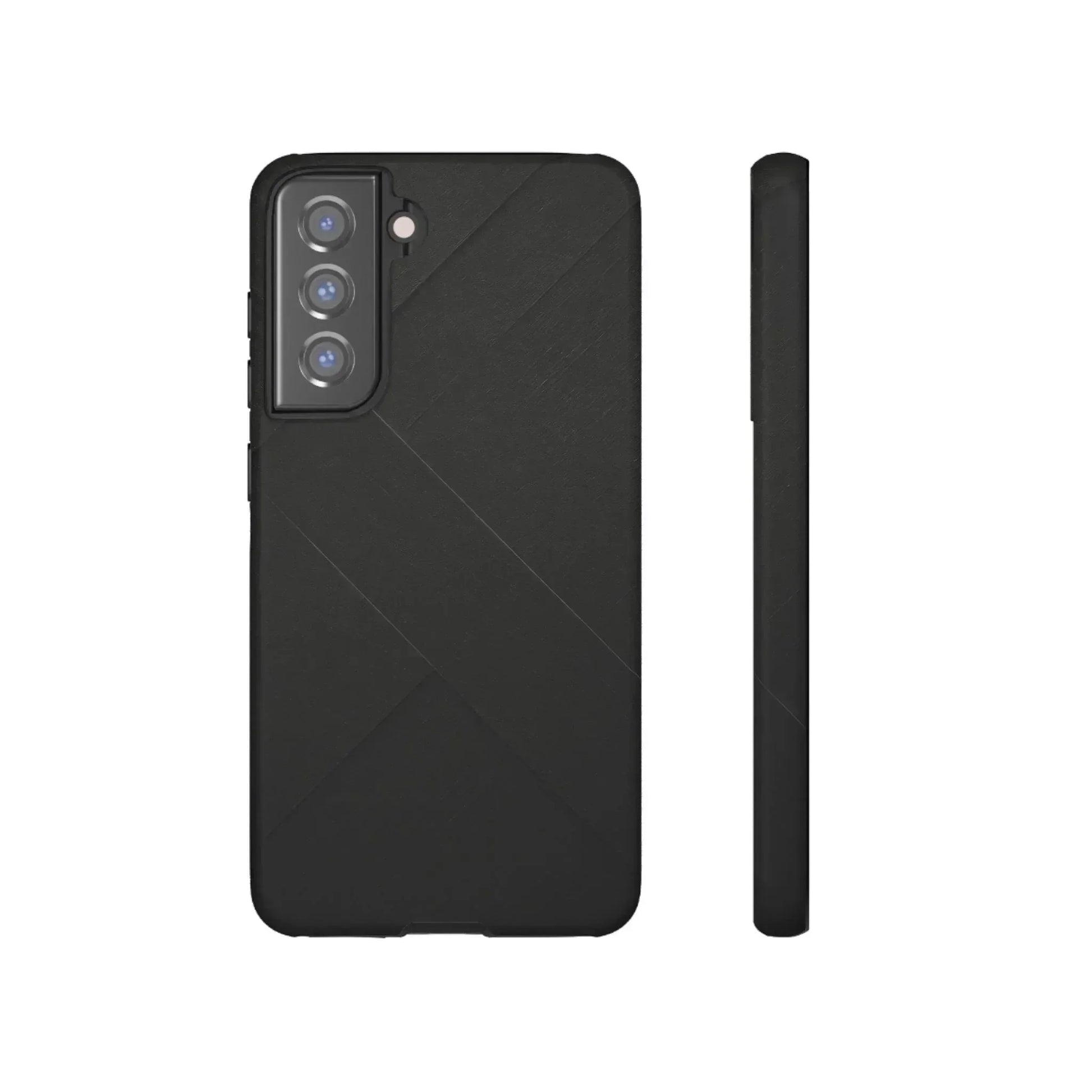 Matte Black Diagonal Line Phone Case for iPhone 8-16 and Galaxy S10-S25 - KARARMDESIGN