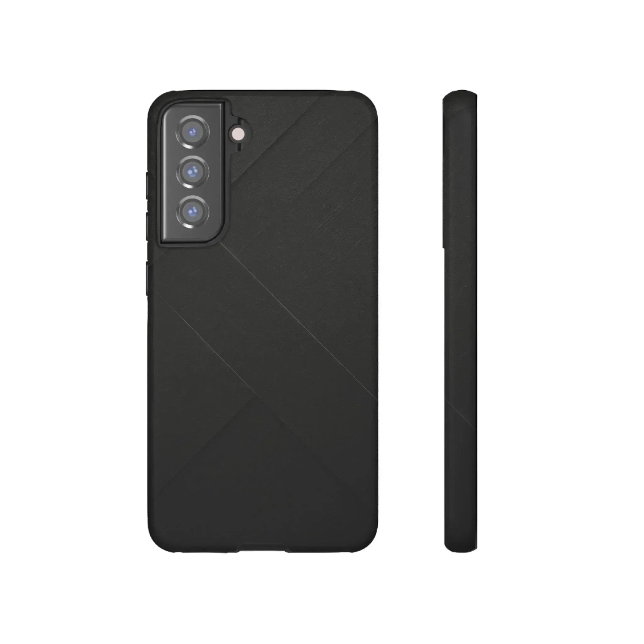 Matte Black Diagonal Line Phone Case for iPhone 8-16 and Galaxy S10-S25 - KARARMDESIGN