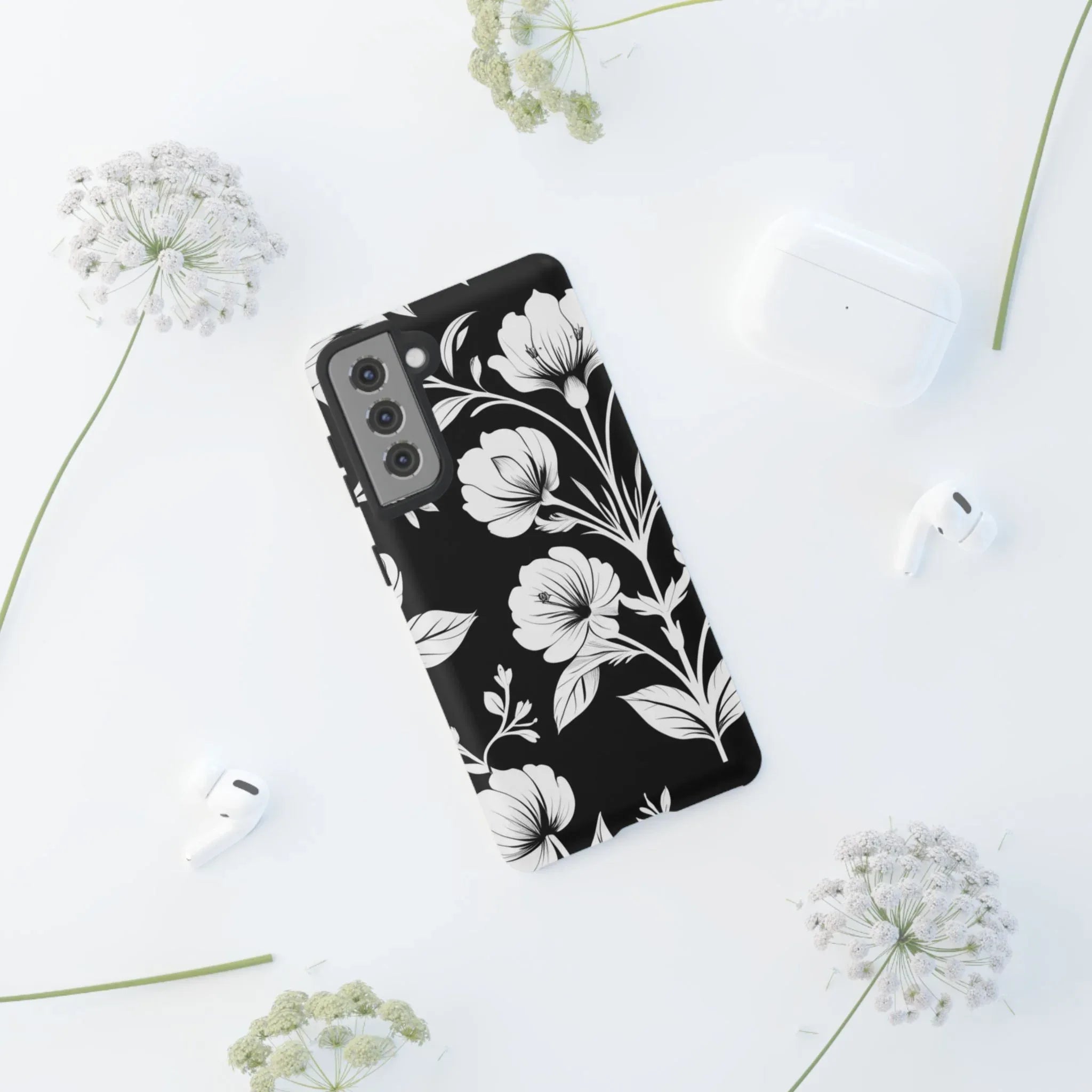 Elegant Floral Phone Case for Galaxy S20-S25 - KARARMDESIGN