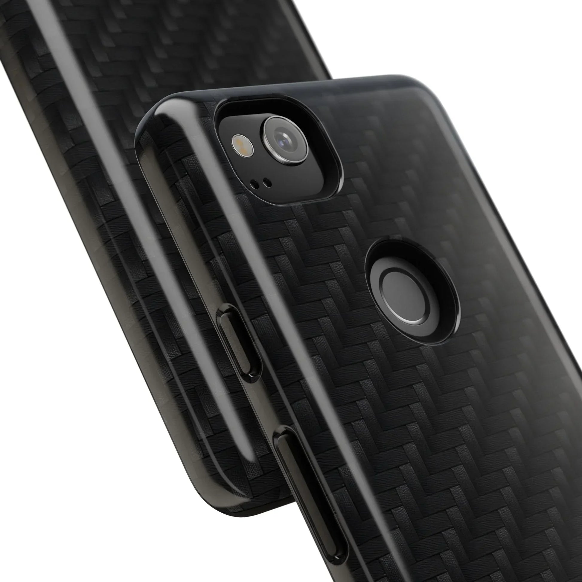 Black Carbon Phone Case Tough Case for iPhone 8-16 and Google Pixel up to 9 Models - KarArmDesign