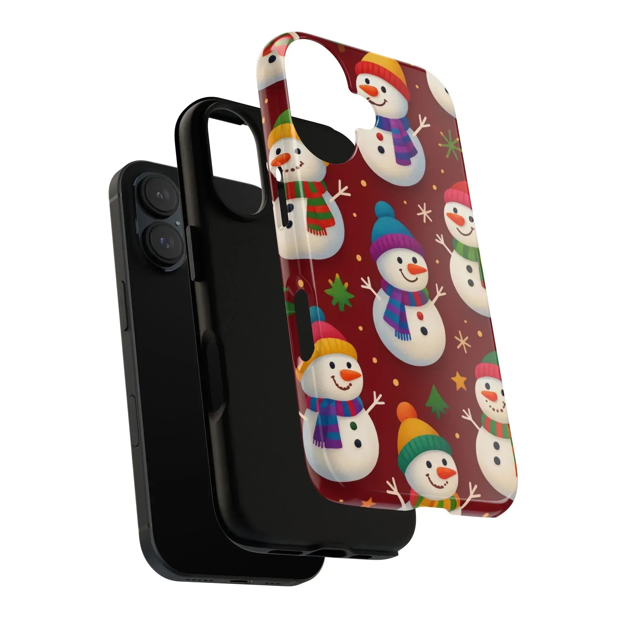 Festive Snowmen Parade Phone Case for iPhone 11–17 and Galaxy S10–S25 - KARARMDESIGN
