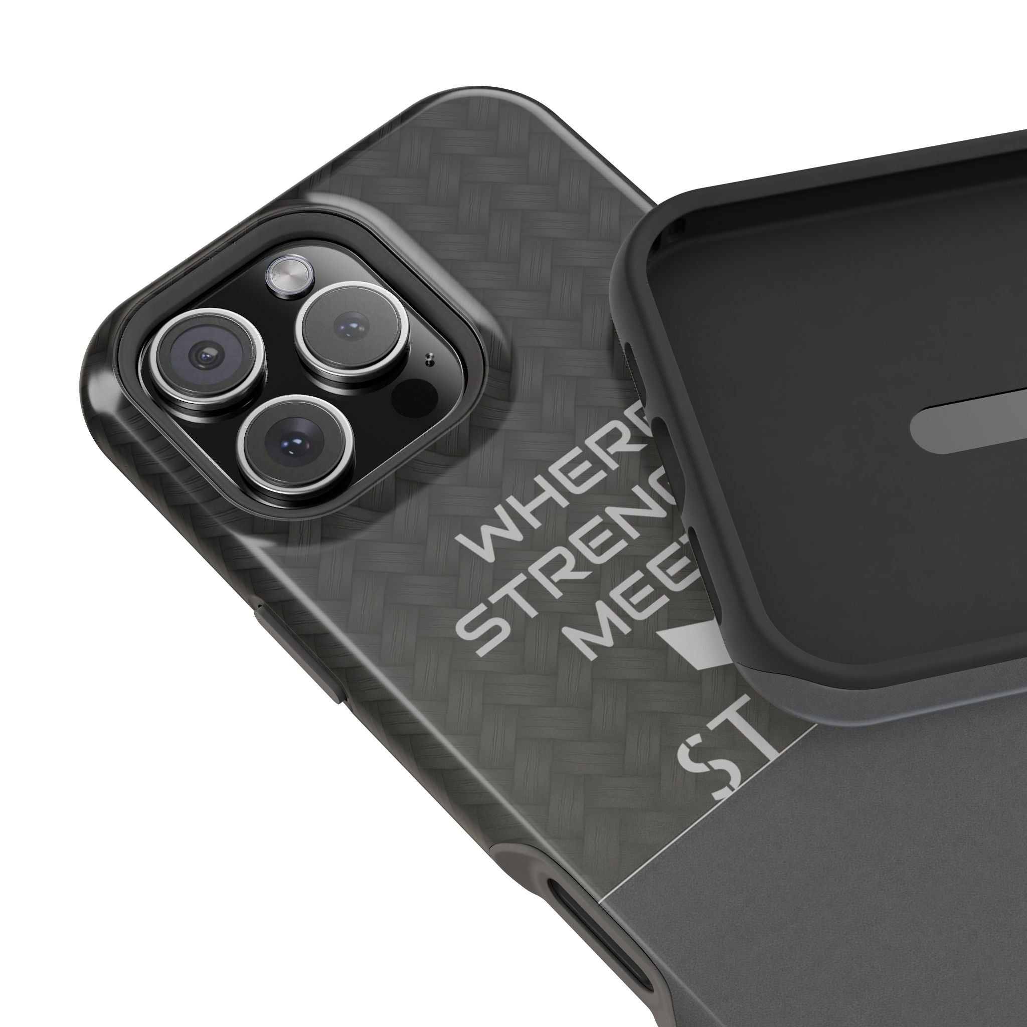 Gray Carbon Phone Case for iPhone 12-16 and Galaxy S21-S22