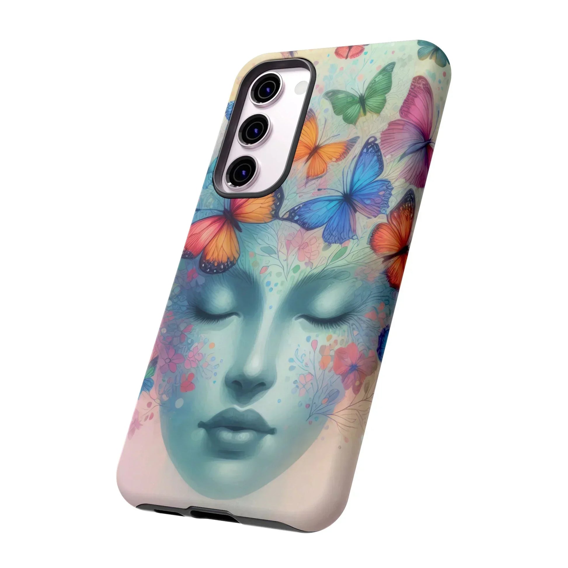 Butterfly Bloom Dreamy Woman Phone Case for Galaxy and Pixel - KarArmDesign
