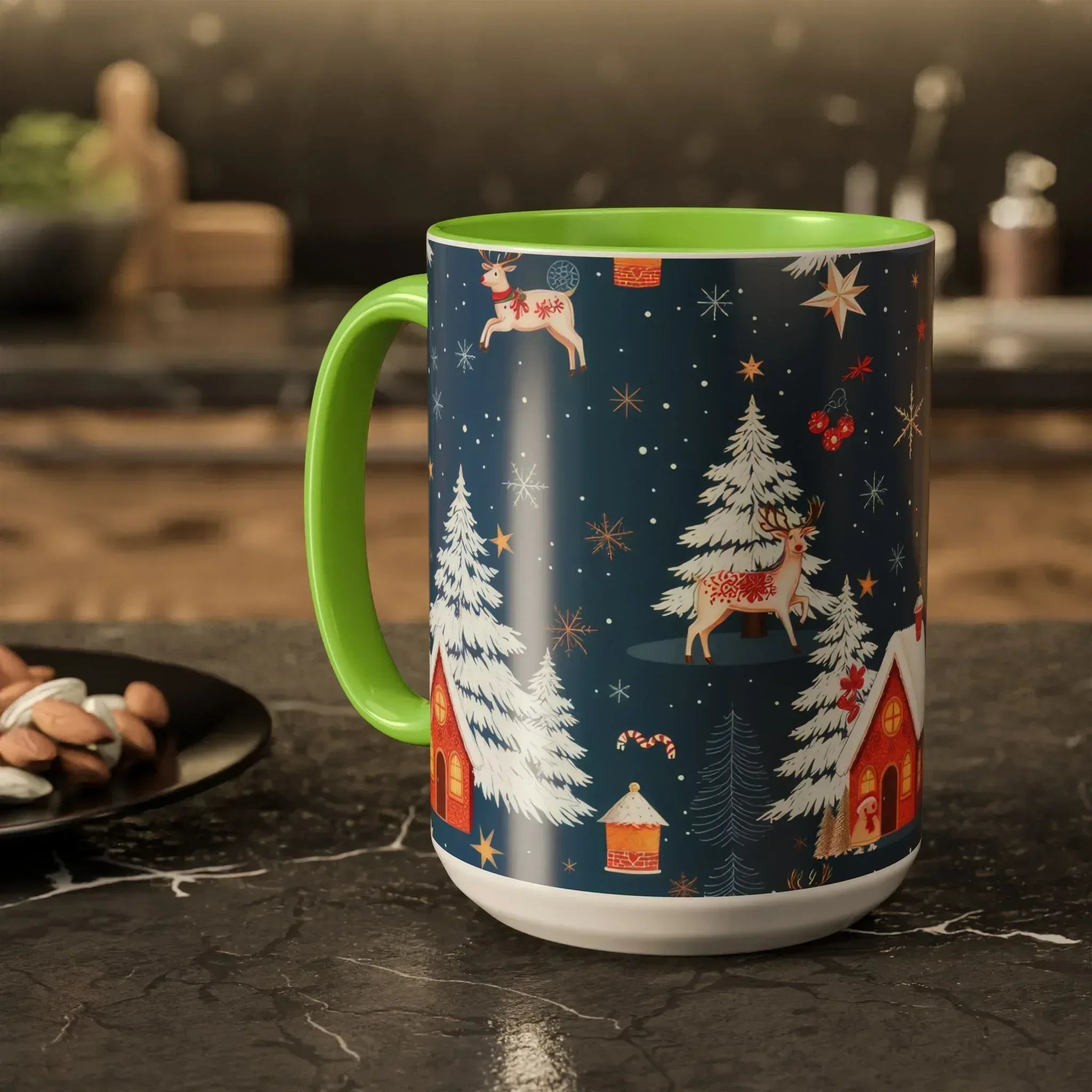 Dark Blue Christmas Mug - Colorful Mugs (11oz, 15oz) - KARARMDESIGN