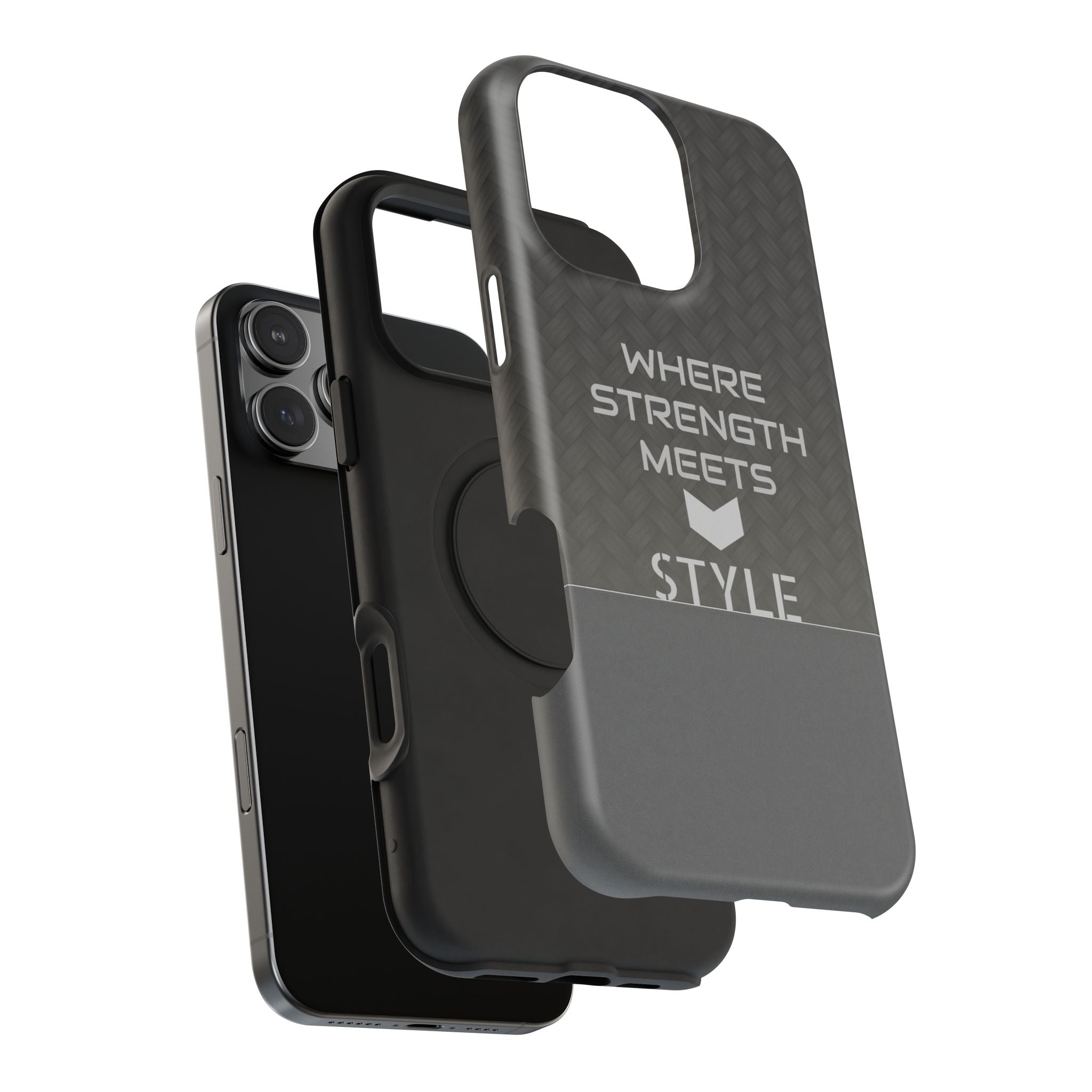 Gray Carbon Phone Case for iPhone 12-16 and Galaxy S21-S22