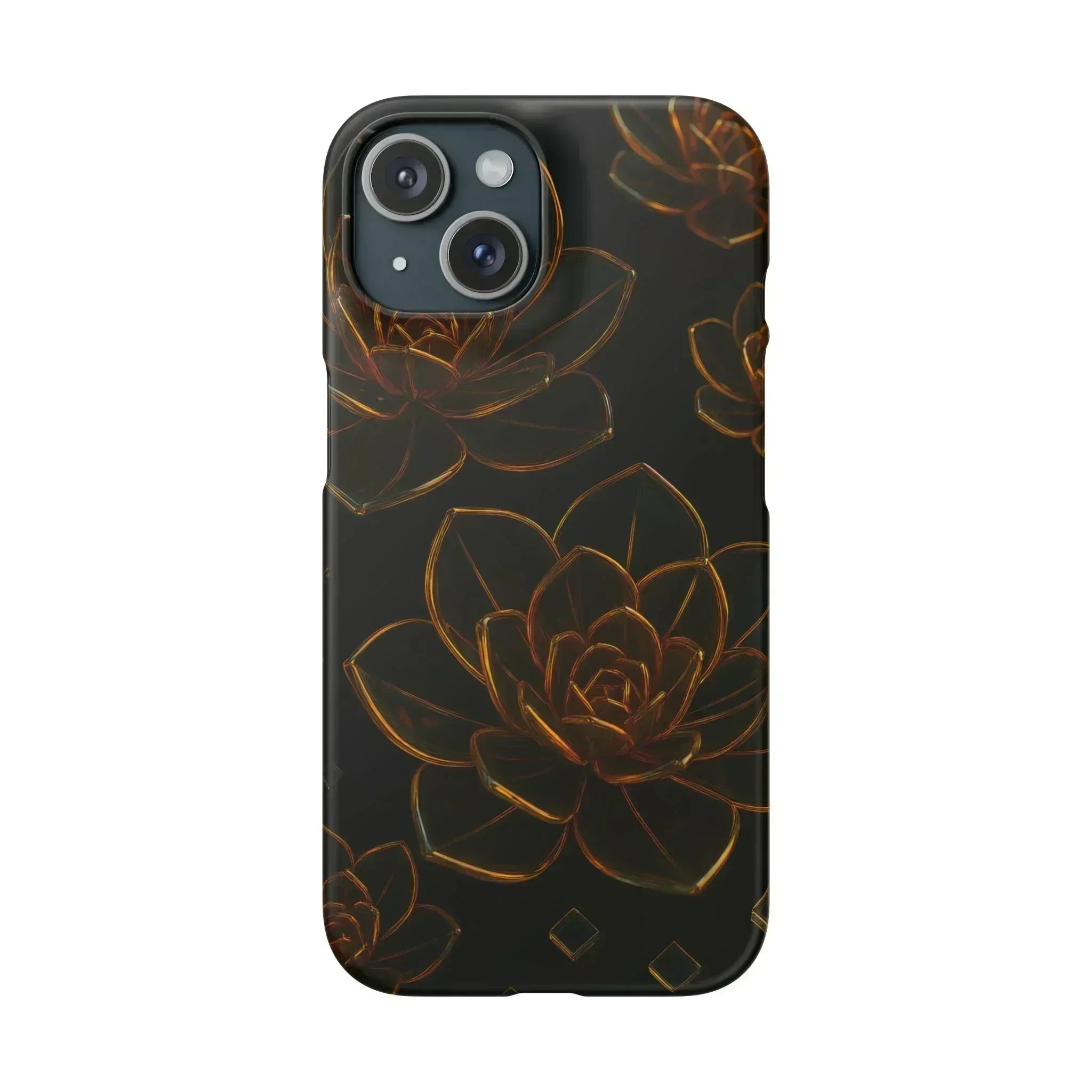 Glass Flower Phone Case for iPhone 8-16 and Galaxy S20-S24 - KARARMDESIGN