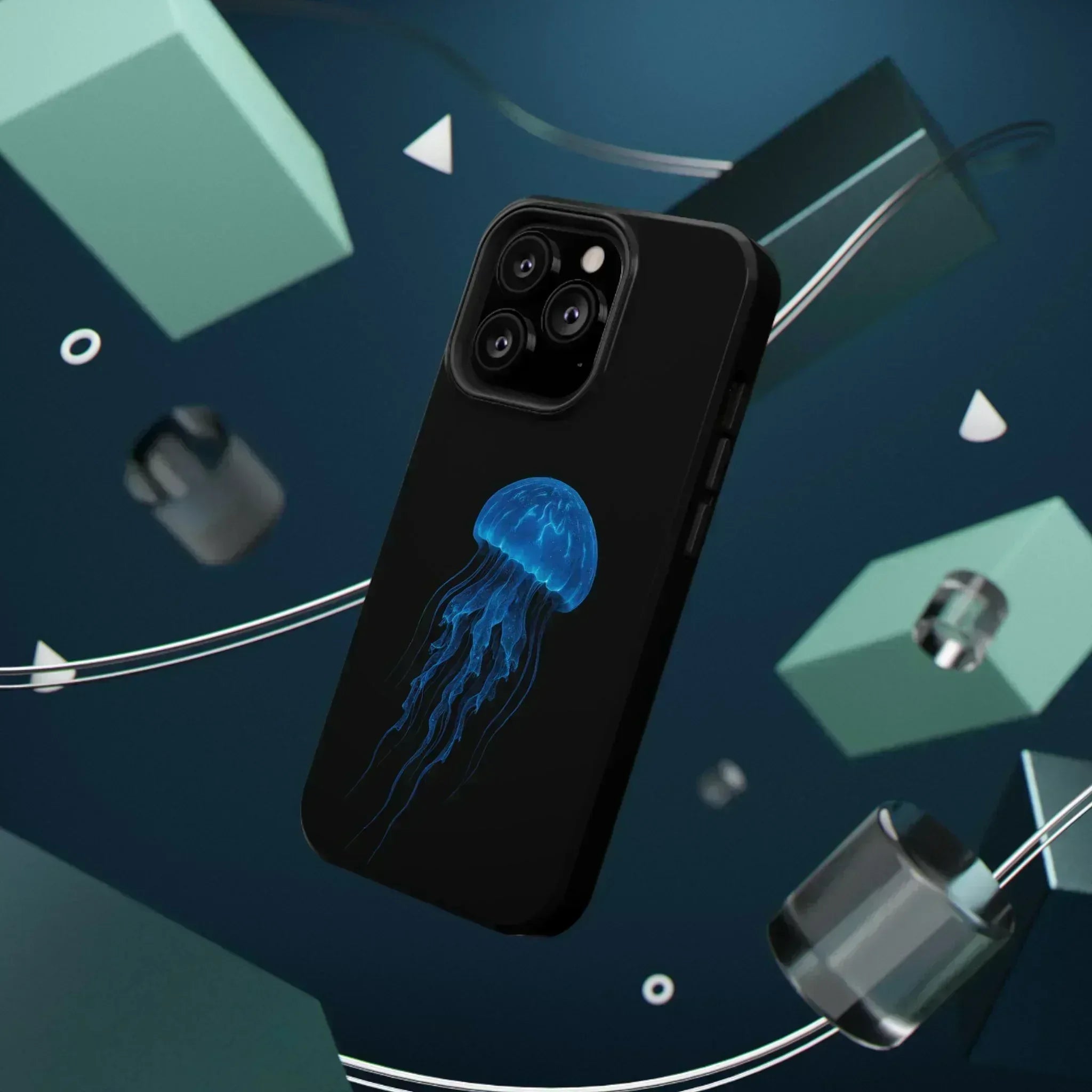Blue Jellyfish Phone Case for iPhone 12-16 and Galaxy S21-S22 - KARARMDESIGN