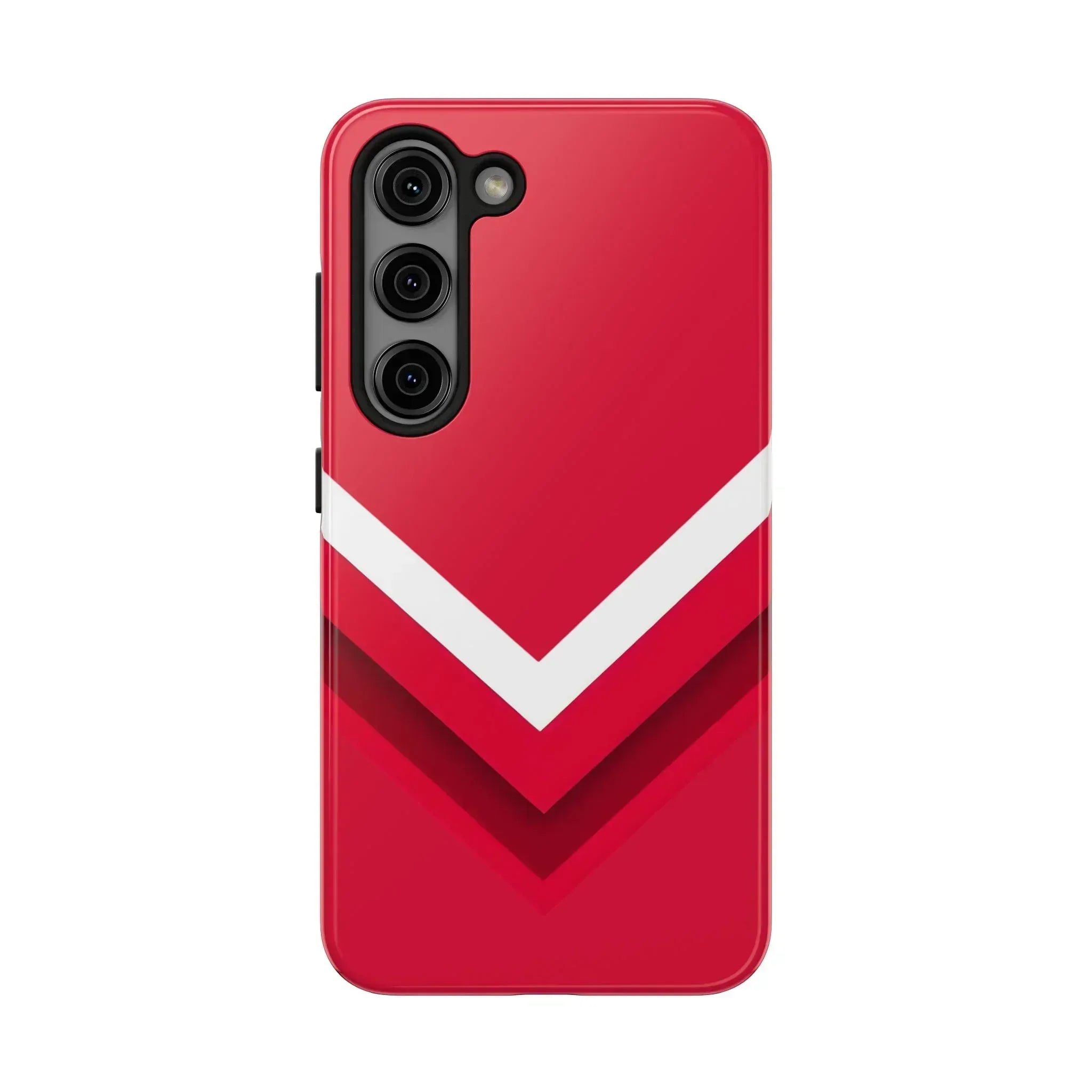 Red Chevron Armor Phone Case for iPhone 11–16 & Galaxy S21–S24 - KARARMDESIGN