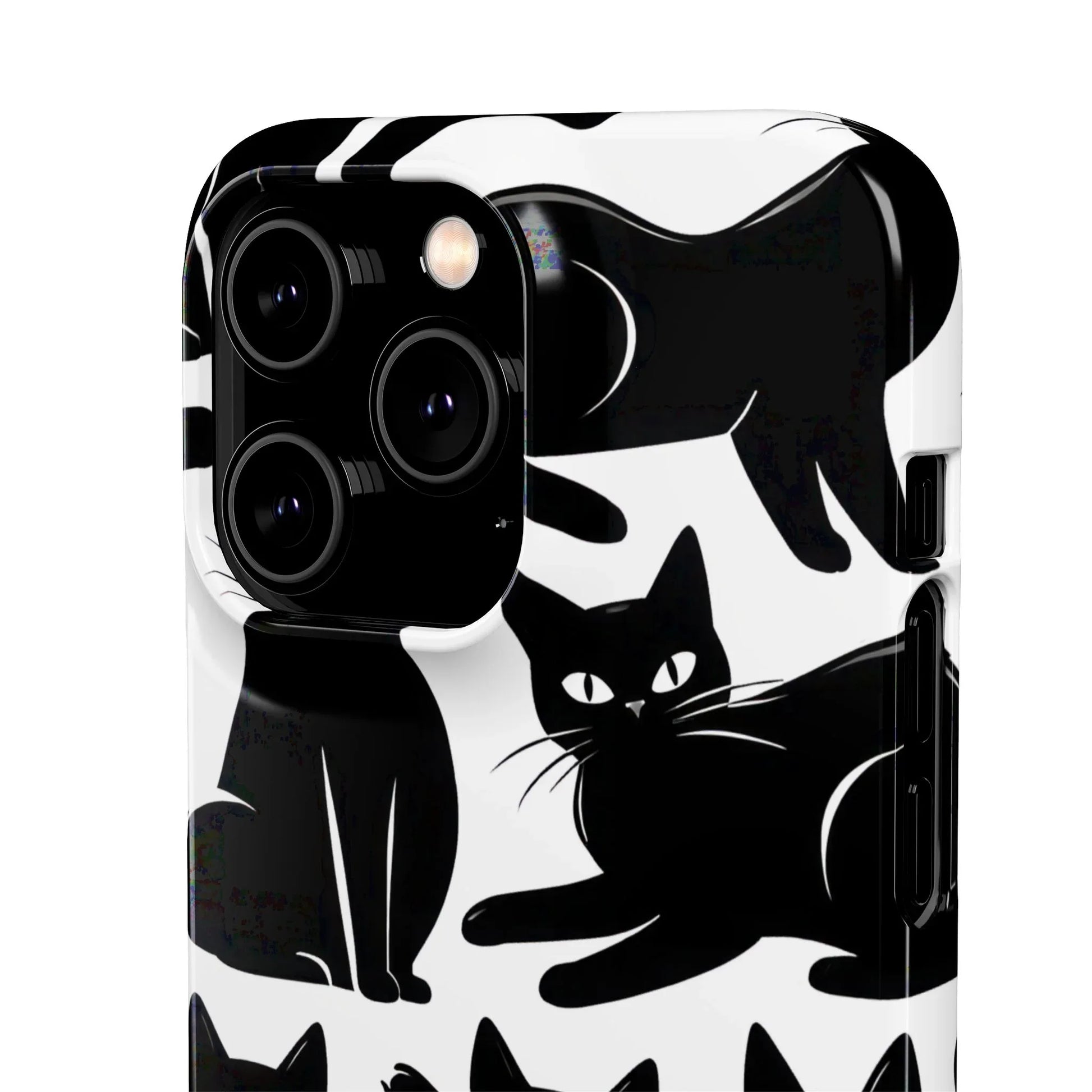 Black Cats Phone Case for iPhone 11-17 and Galaxy S20-S25 - KARARMDESIGN